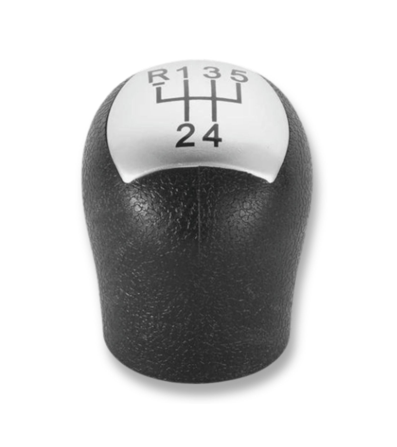 Pomello Cambio 5 Marce Manuale Compatibile con Renault Kangoo 2006-2008, Placca Argento