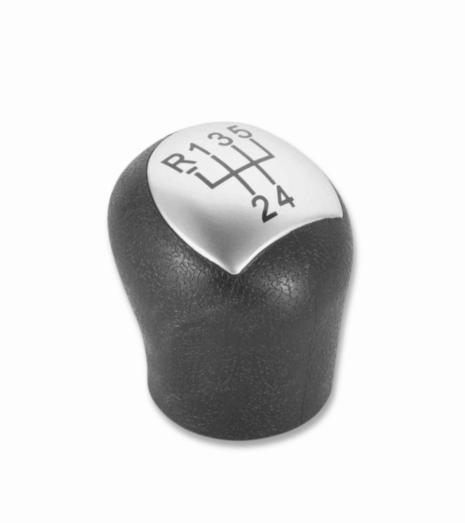 Pomello Cambio 5 Marce Manuale Compatibile con Renault Kangoo 2006-2008, Placca Argento