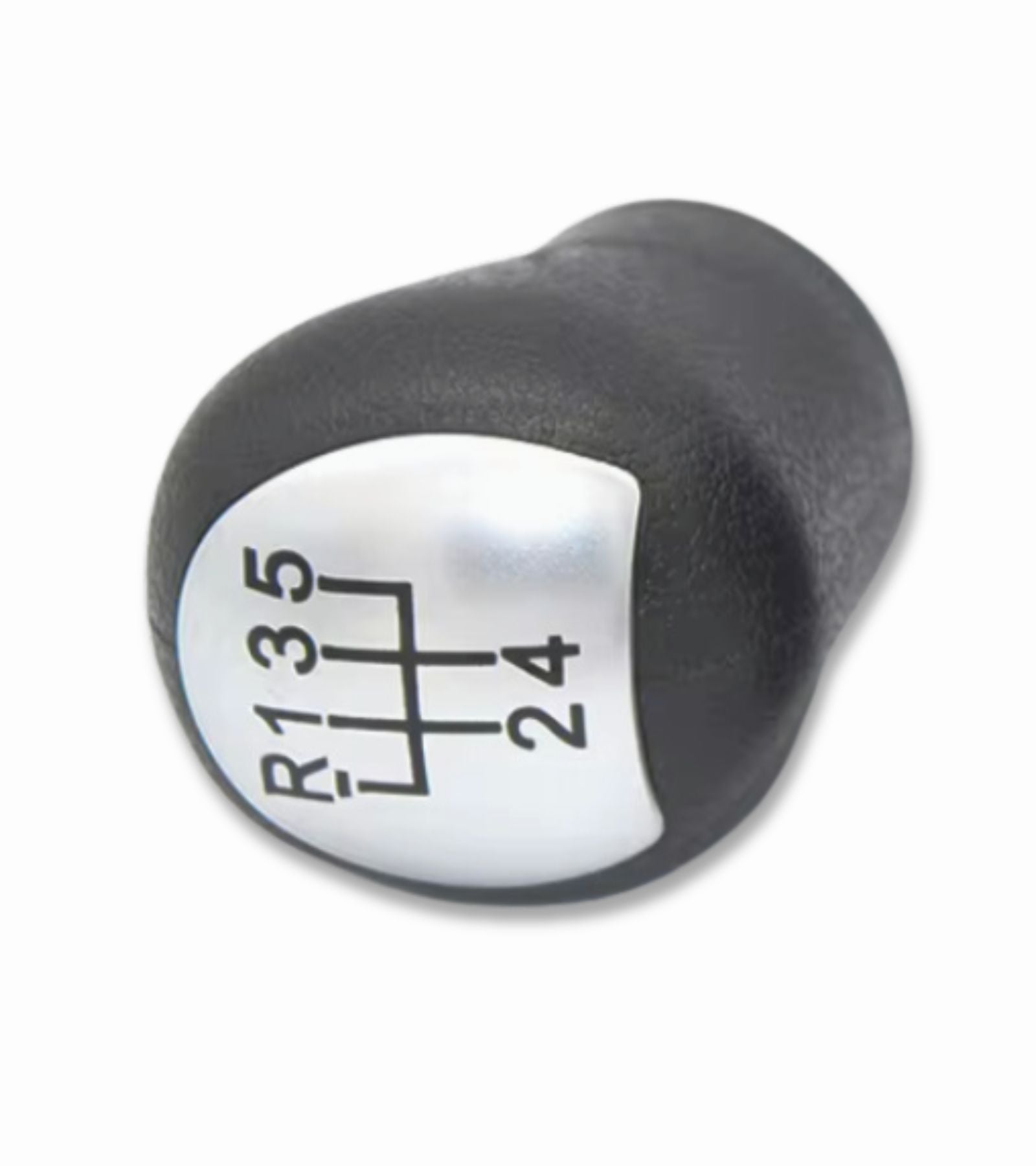 Pomello Cambio 5 Marce Manuale Compatibile con Renault Kangoo 2006-2008, Placca Argento