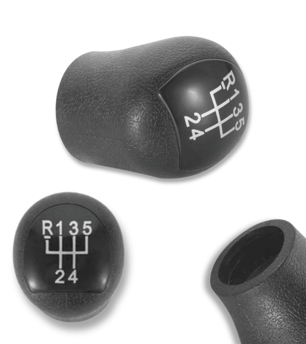 Pomello Leva Cambio 5 Marce Manuale e Retromarcia Compatibile con Renault Kangoo 2006-2008, Impugnatura Antiscivolo, Placca Nera, Facile da Installare