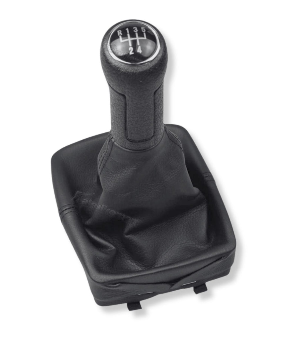 5 Speed ​​Gear Knob with Gaiter and Frame Compatible with Volkswagen VW Polo MK4 9N 9N2 from 2001 to 2009, Code 6Q171113