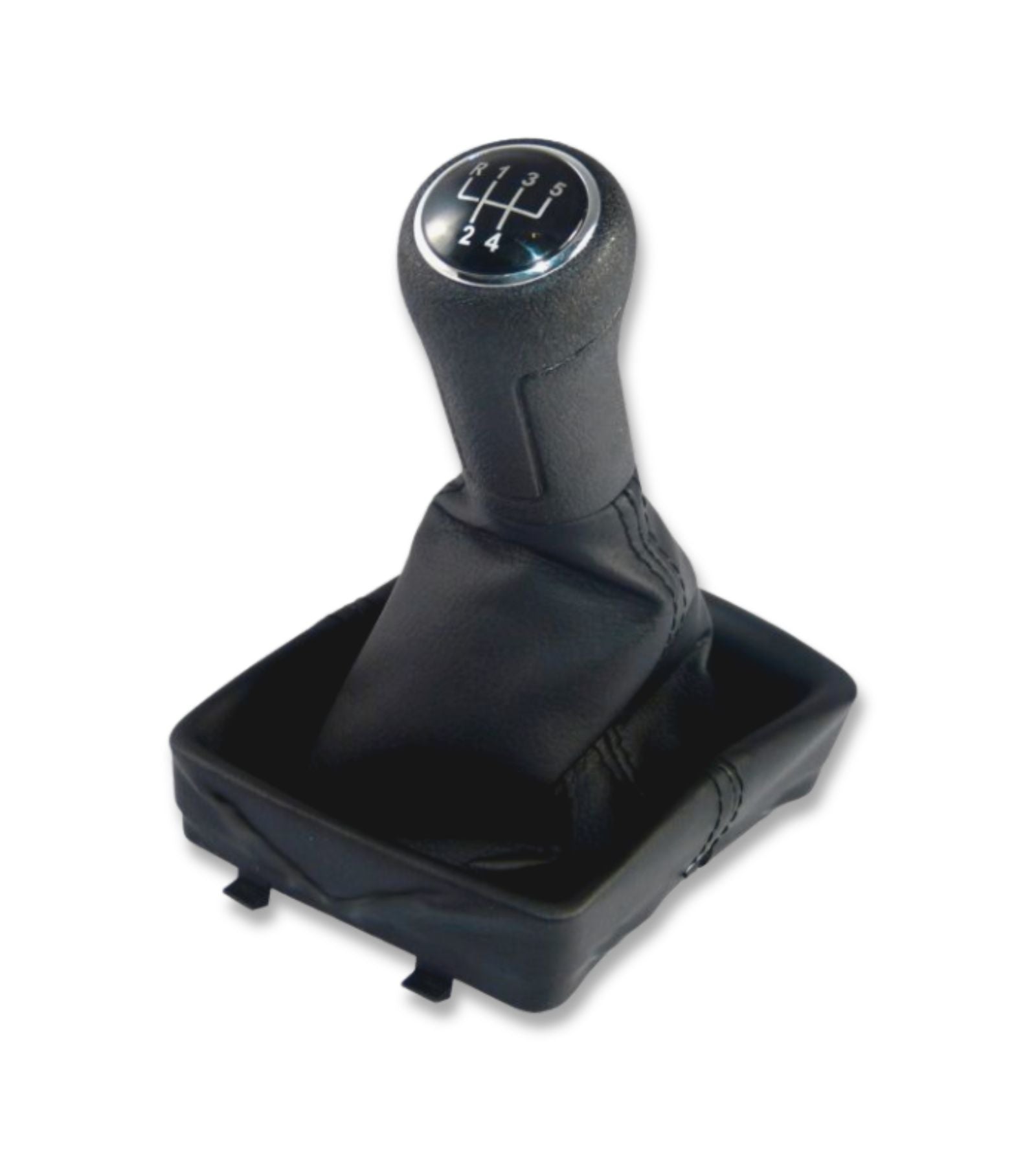 5 Speed ​​Gear Knob with Gaiter and Frame Compatible with Volkswagen VW Polo MK4 9N 9N2 from 2001 to 2009, Code 6Q171113