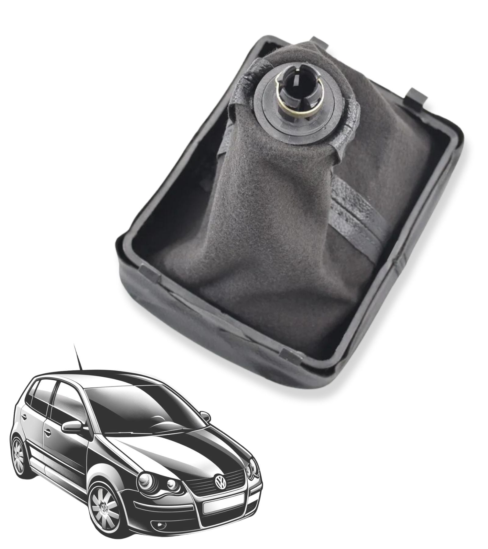 5 Speed ​​Gear Knob with Gaiter and Frame Compatible with Volkswagen VW Polo MK4 9N 9N2 from 2001 to 2009, Code 6Q171113