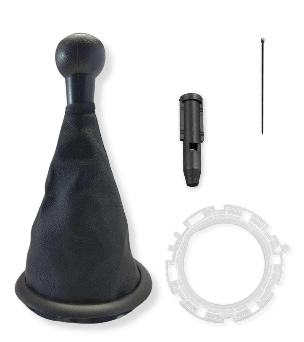 5 Speed ​​Manual Gear Knob Kit with Gear Shift Boot, Ring, Black External Frame, Compatible with Citroen C3 2003-2009, with Plastic Adapter, OEM 2403CV, 1606400280, 7589T8, 7589V0