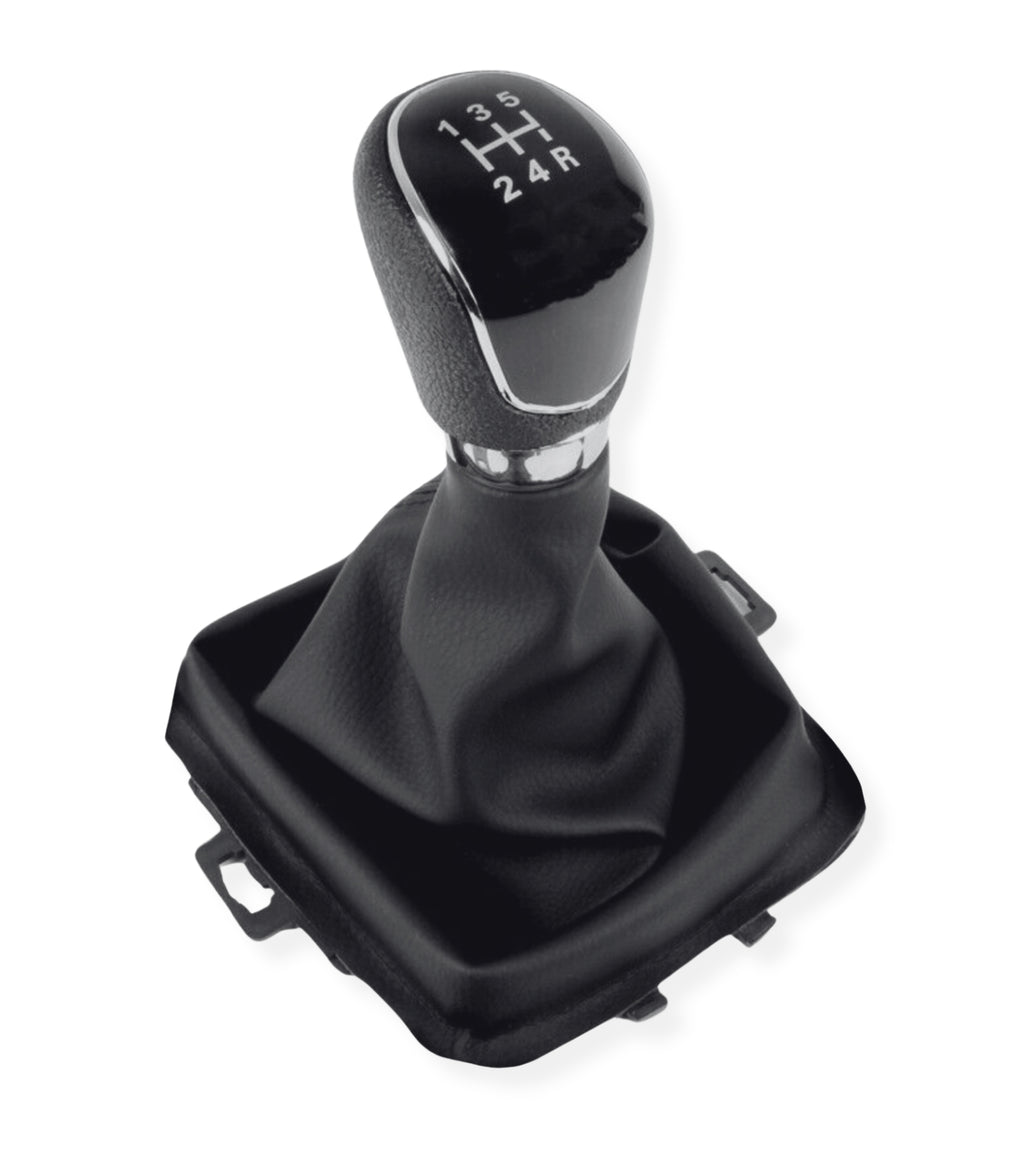 5 Speed ​​Gear Shift Knob and Leatherette Boot Kit Compatible with Ford Fiesta MK5 2008 and MK6 2008-2012, OEM 8A6R-7H409-MA, 8A6R7H409MA, 1556845