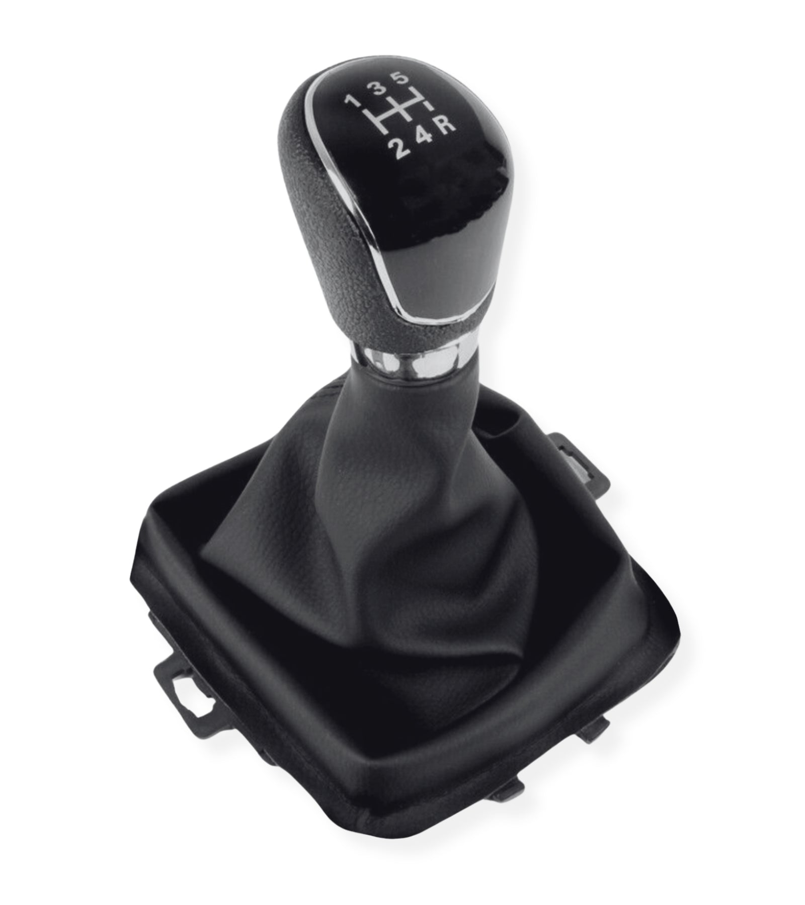 5 Speed ​​Gear Shift Knob and Leatherette Boot Kit Compatible with Ford Fiesta MK5 2008 and MK6 2008-2012, OEM 8A6R-7H409-MA, 8A6R7H409MA, 1556845