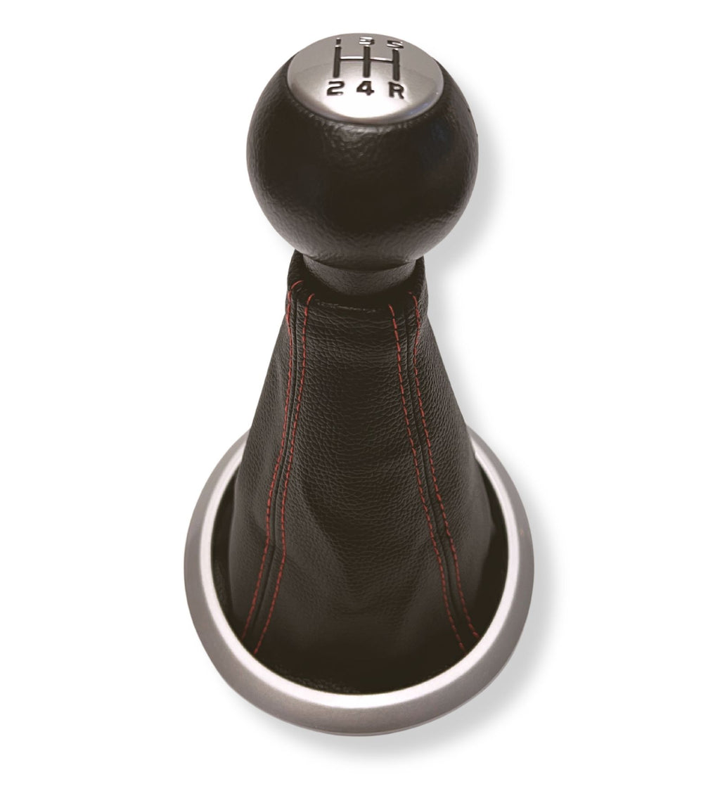 5 Speed ​​Gear Knob and Boot Kit in Faux Leather with Red Stitching Compatible with Suzuki Swift 2005-2010, Suzuki SX4 2007-2013, Suzuki ALTO 2009-2014, Gear Lever D