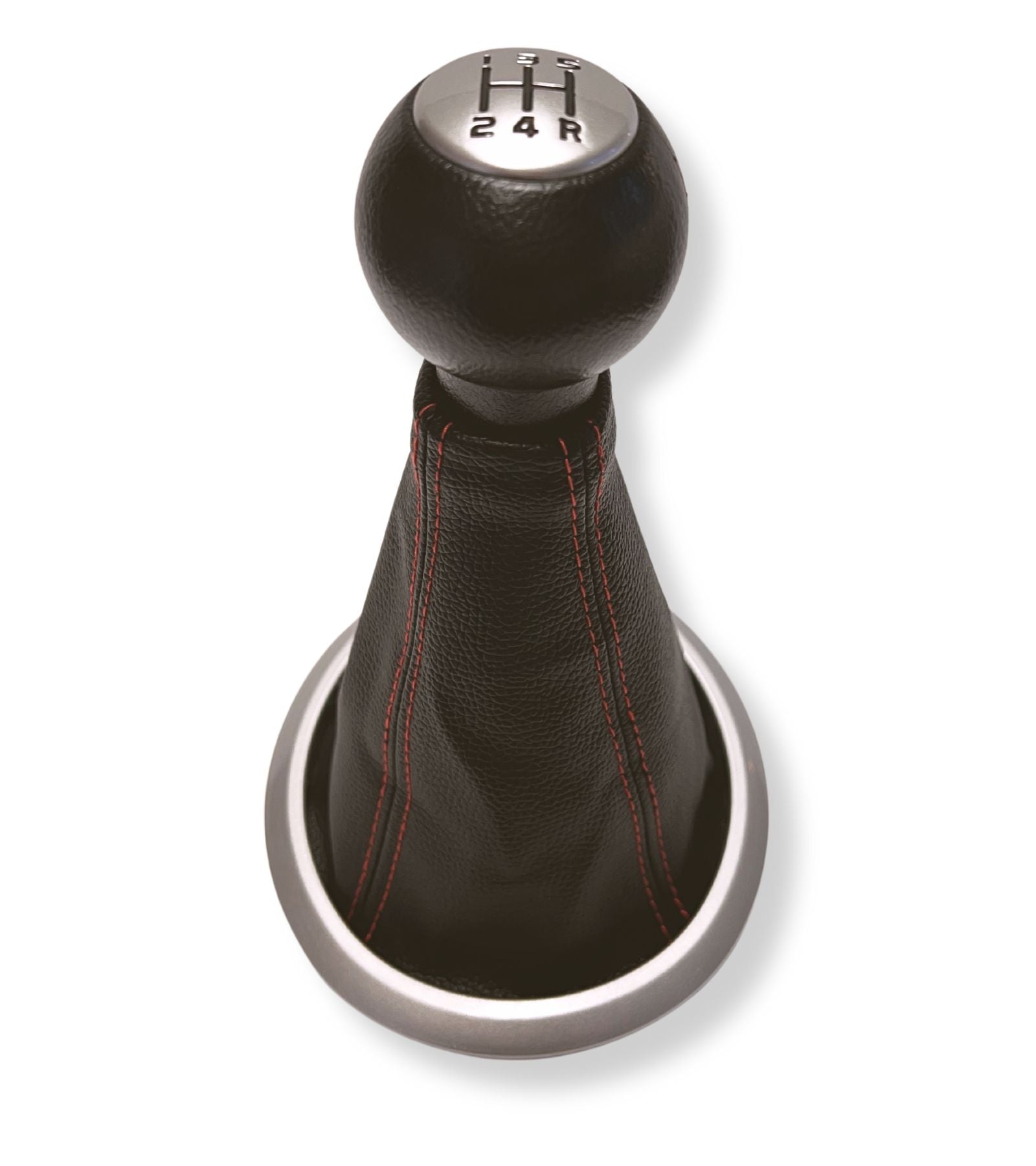 5 Speed ​​Gear Knob and Boot Kit in Faux Leather with Red Stitching Compatible with Suzuki Swift 2005-2010, Suzuki SX4 2007-2013, Suzuki ALTO 2009-2014, Gear Lever D