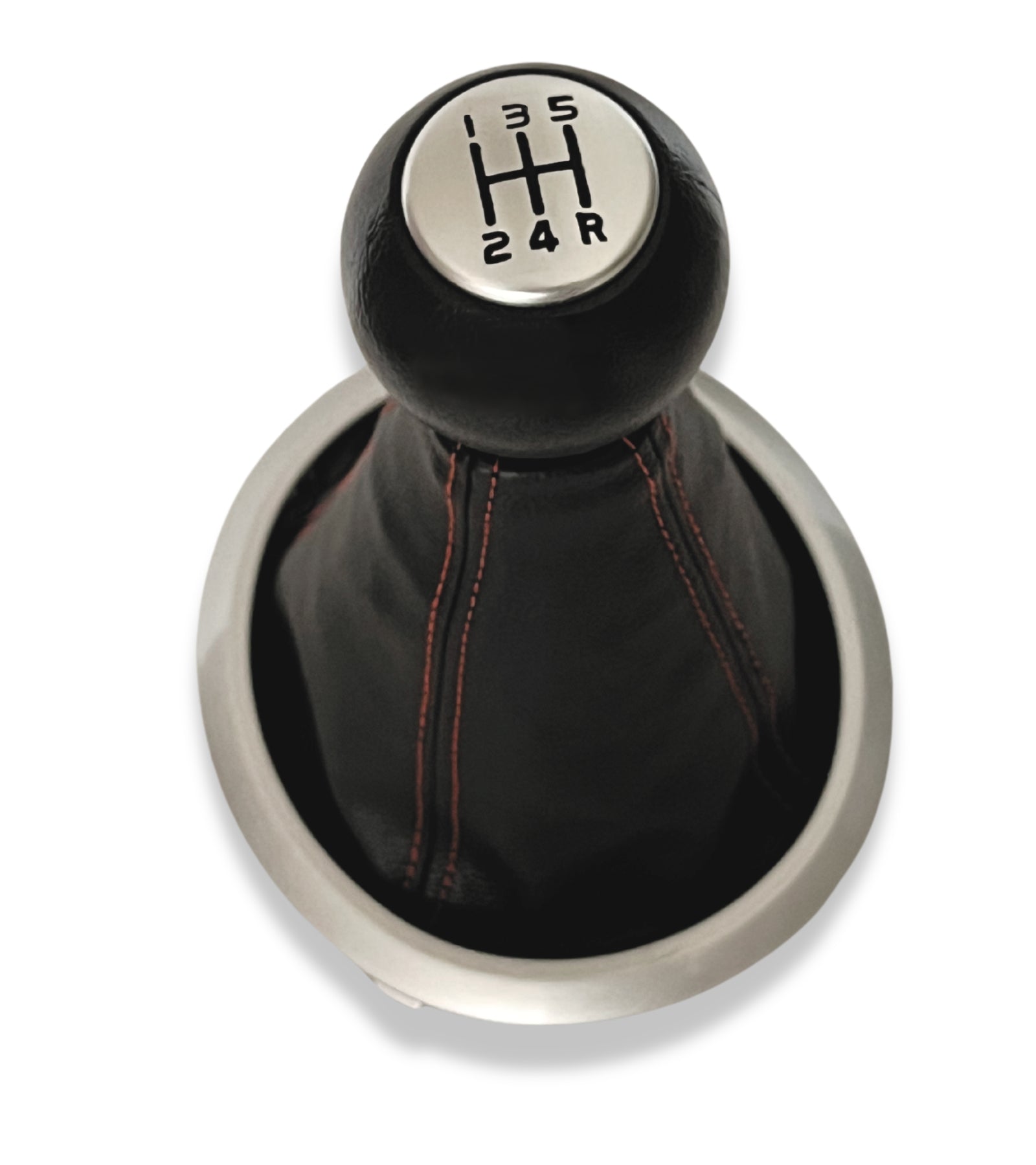 5 Speed ​​Gear Knob and Boot Kit in Faux Leather with Red Stitching Compatible with Suzuki Swift 2005-2010, Suzuki SX4 2007-2013, Suzuki ALTO 2009-2014, Gear Lever D