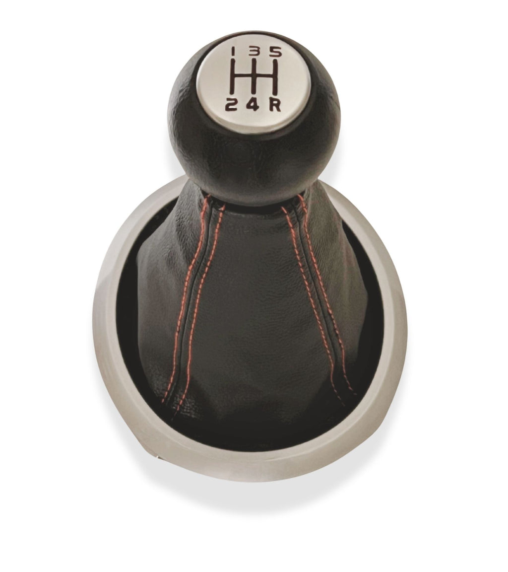 5 Speed ​​Gear Knob and Boot Kit in Faux Leather with Red Stitching Compatible with Suzuki Swift 2005-2010, Suzuki SX4 2007-2013, Suzuki ALTO 2009-2014, Gear Lever D