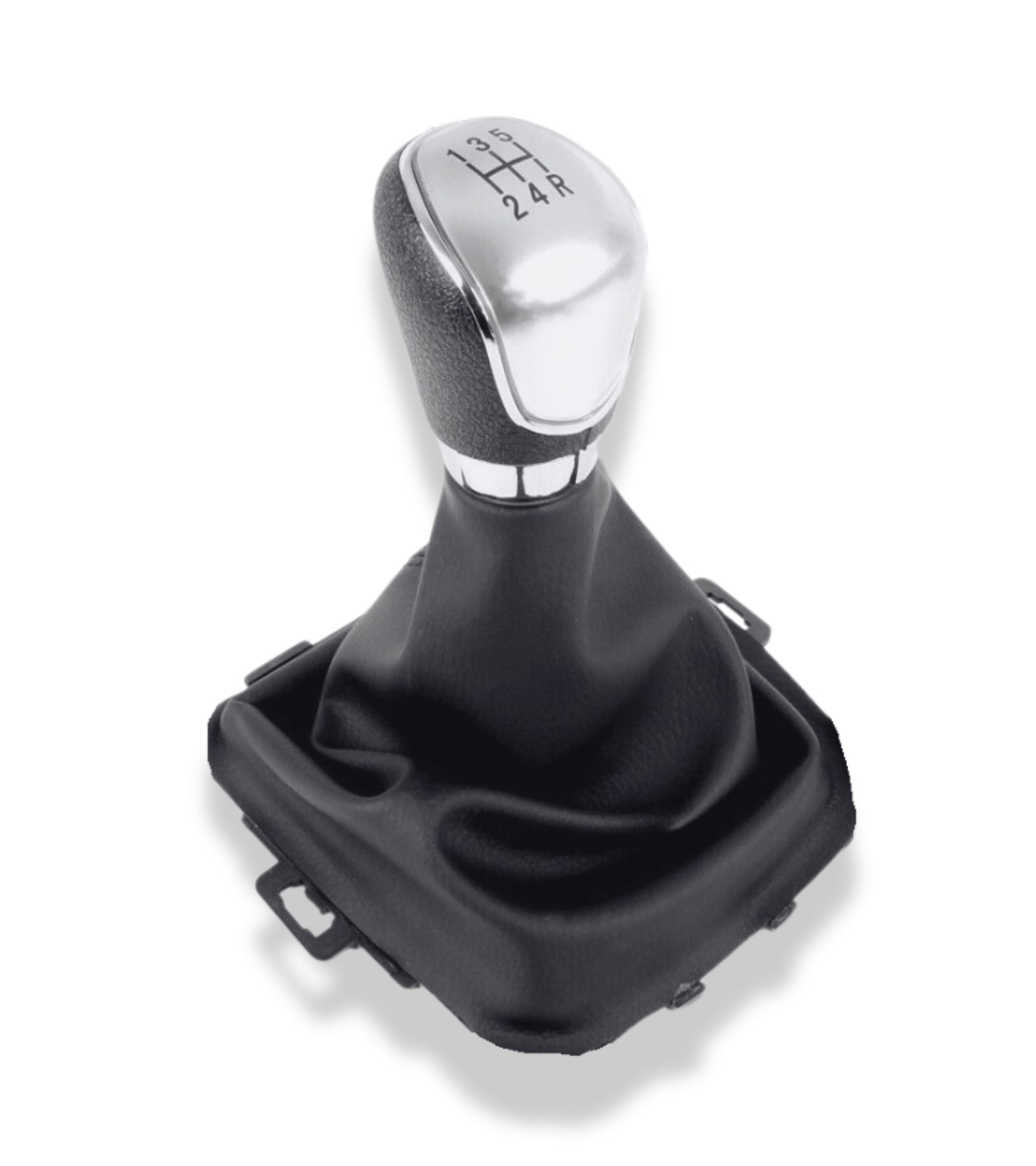 5 Speed ​​Gear Shift Knob and Leatherette Boot, Compatible with Ford Fiesta MK5 2008 and MK6 2008-2012, OEM 8A6R-7H409-MA, 8A6R7H409MA, 1556845