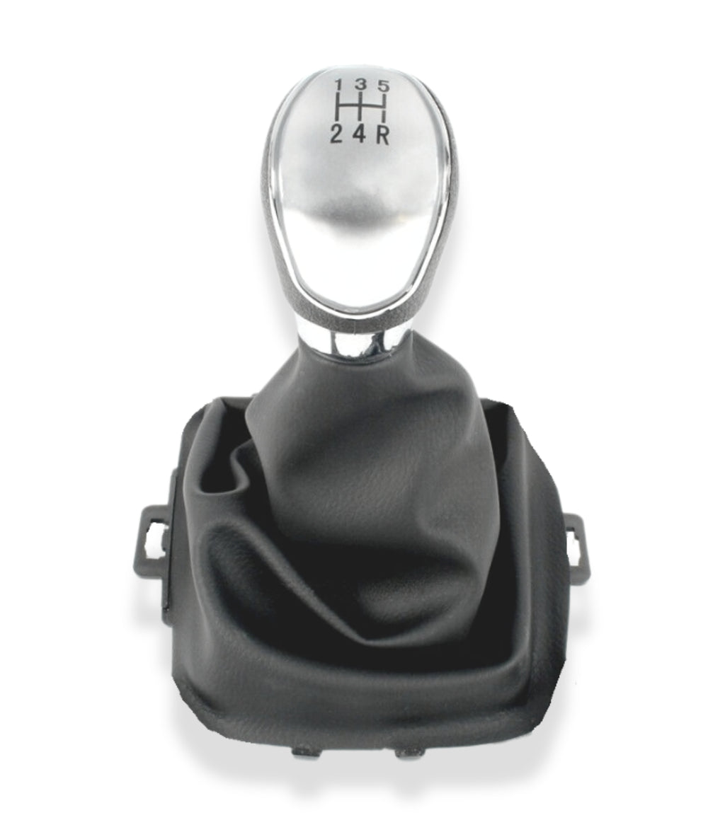 5 Speed ​​Gear Shift Knob and Leatherette Boot, Compatible with Ford Fiesta MK5 2008 and MK6 2008-2012, OEM 8A6R-7H409-MA, 8A6R7H409MA, 1556845