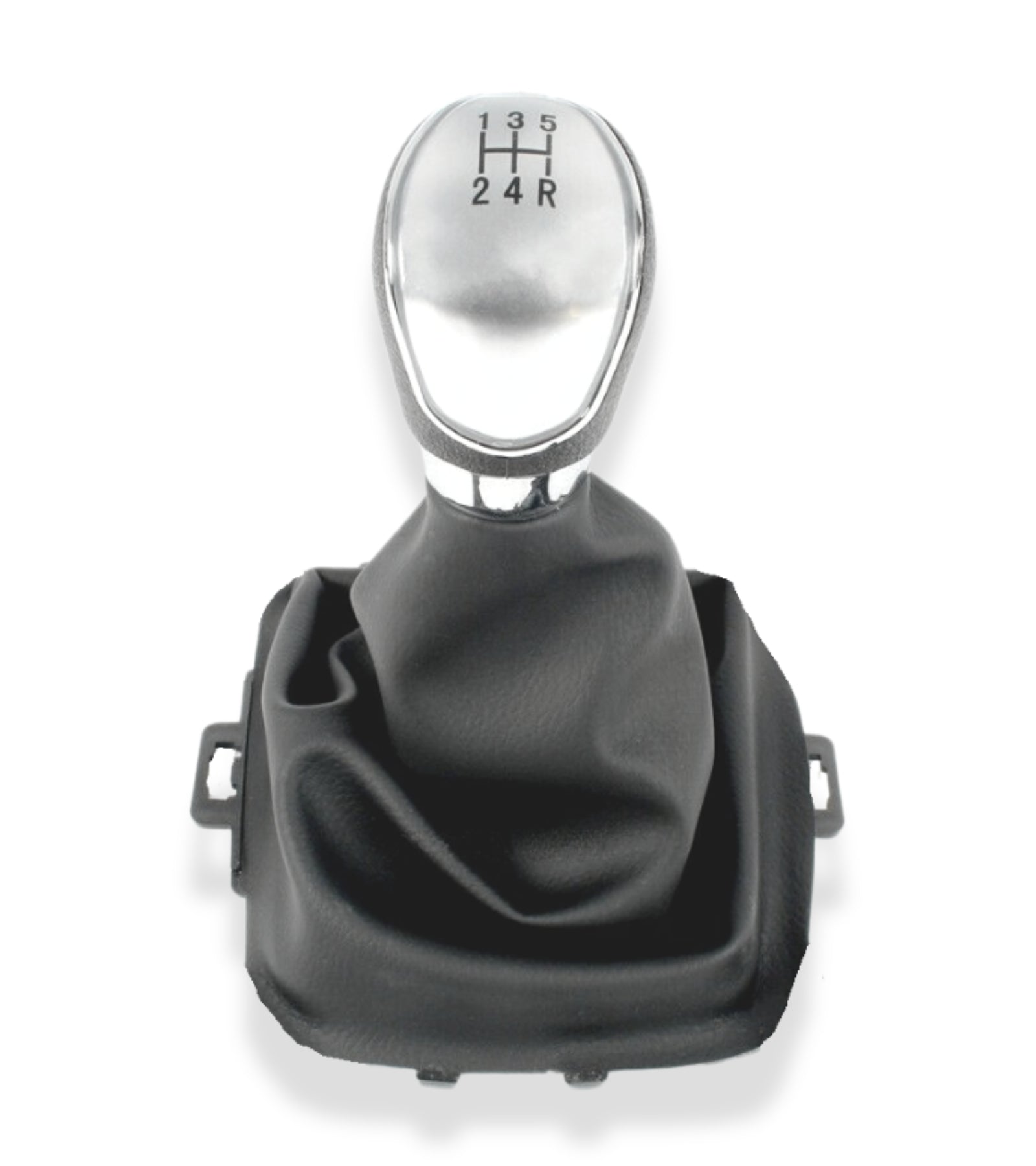5 Speed ​​Gear Shift Knob and Leatherette Boot, Compatible with Ford Fiesta MK5 2008 and MK6 2008-2012, OEM 8A6R-7H409-MA, 8A6R7H409MA, 1556845