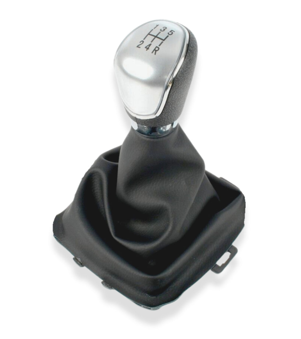 5 Speed ​​Gear Shift Knob and Leatherette Boot, Compatible with Ford Fiesta MK5 2008 and MK6 2008-2012, OEM 8A6R-7H409-MA, 8A6R7H409MA, 1556845