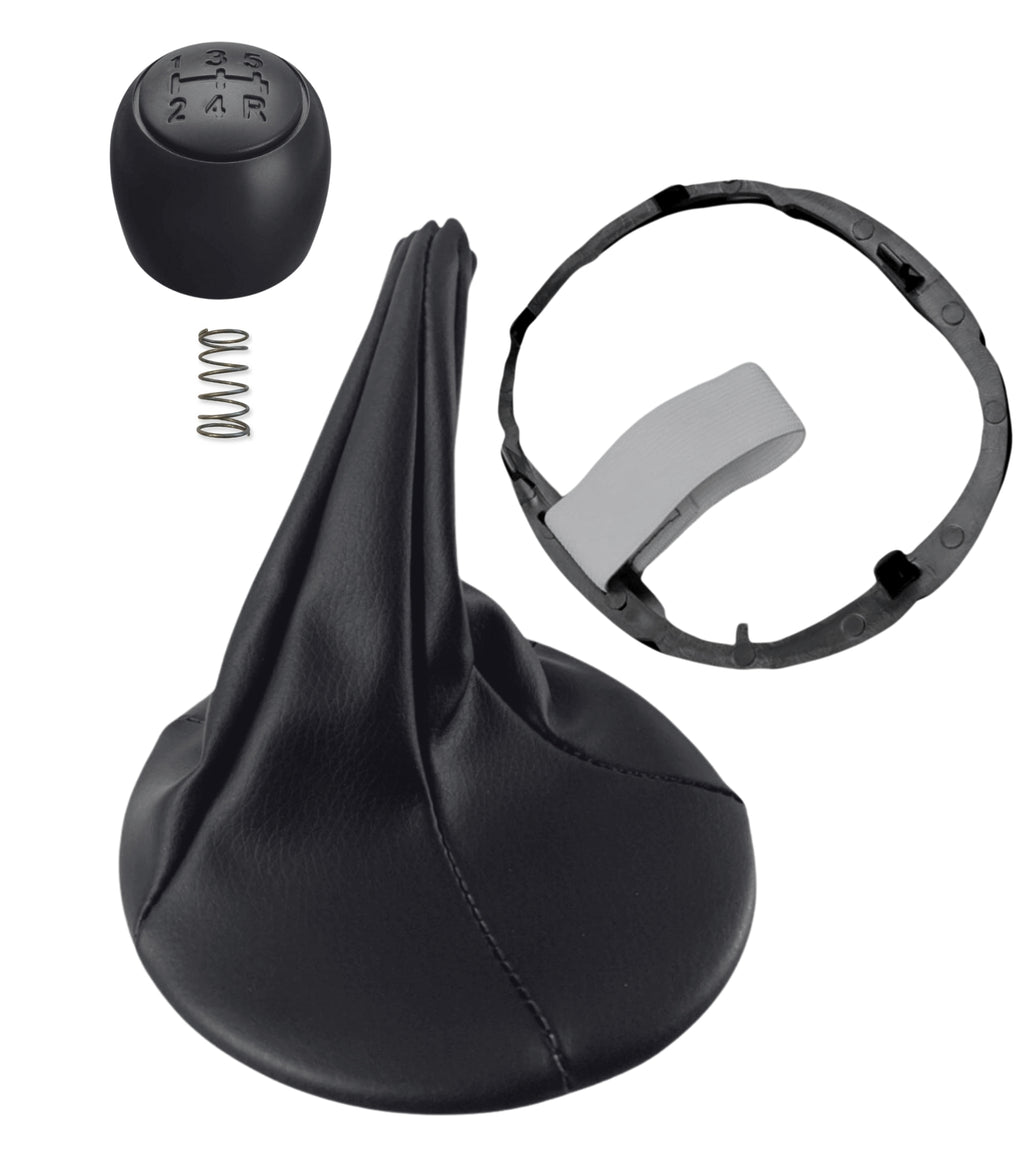 Kit Pomello 5 Marce, Cuffia e Molla per Fiat Panda 2003-2012 e Fiat 500/500C 2007-2013, colore Nero