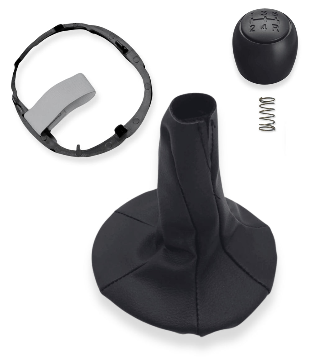 Kit Pomello 5 Marce, Cuffia e Molla per Fiat Panda 2003-2012 e Fiat 500/500C 2007-2013, colore Nero