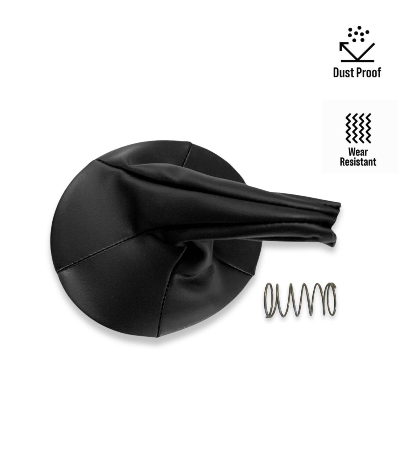 5 Speed ​​Gear Knob Kit, Boot and Spring for Fiat Panda 2003-2012 and Fiat 500/500C 2007-2013, Black Color