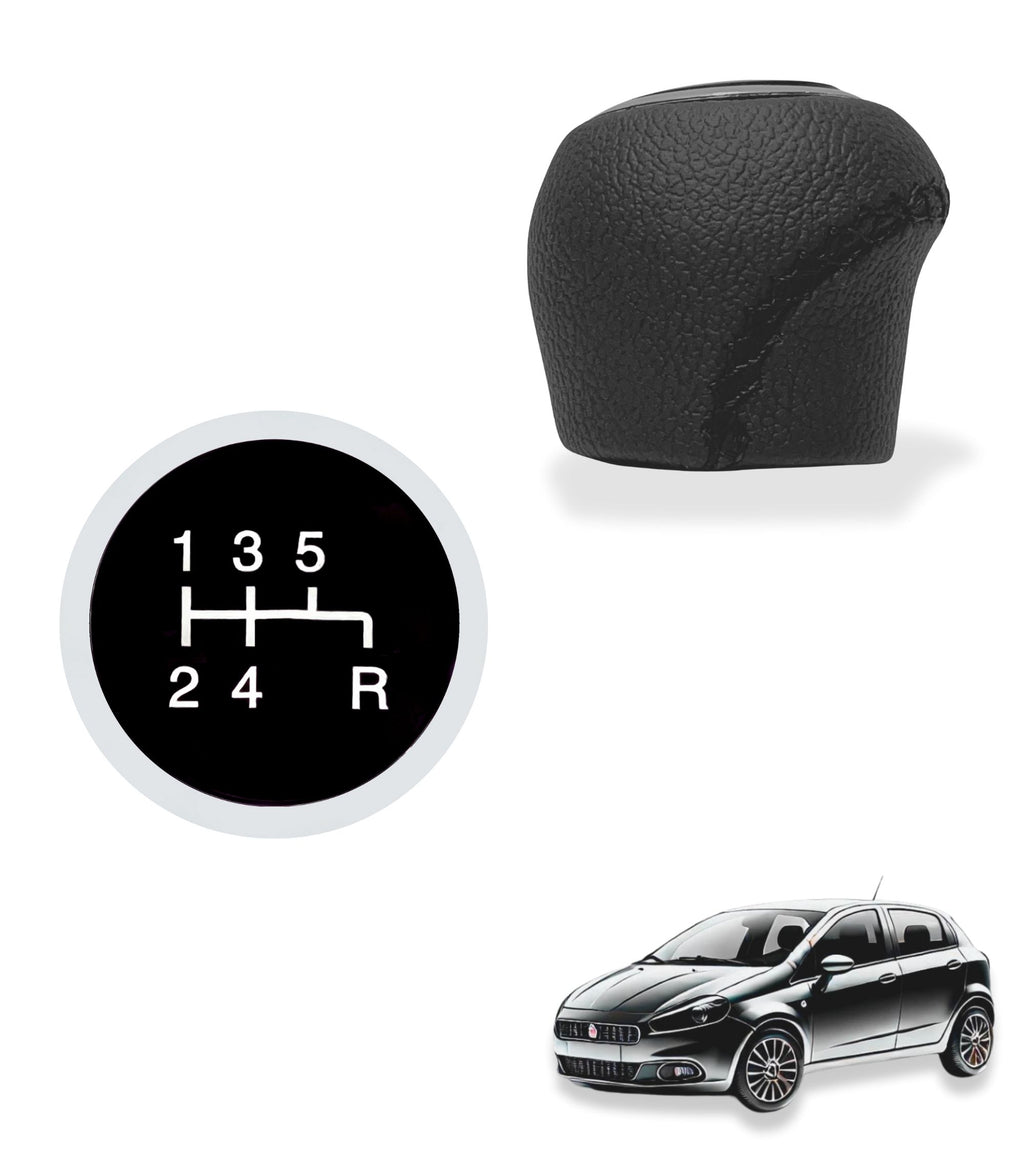 5 Speed ​​Gear Shift Knob Compatible with Fiat Grande Punto (2005-2013), OEM Codes 55344881, 55349796