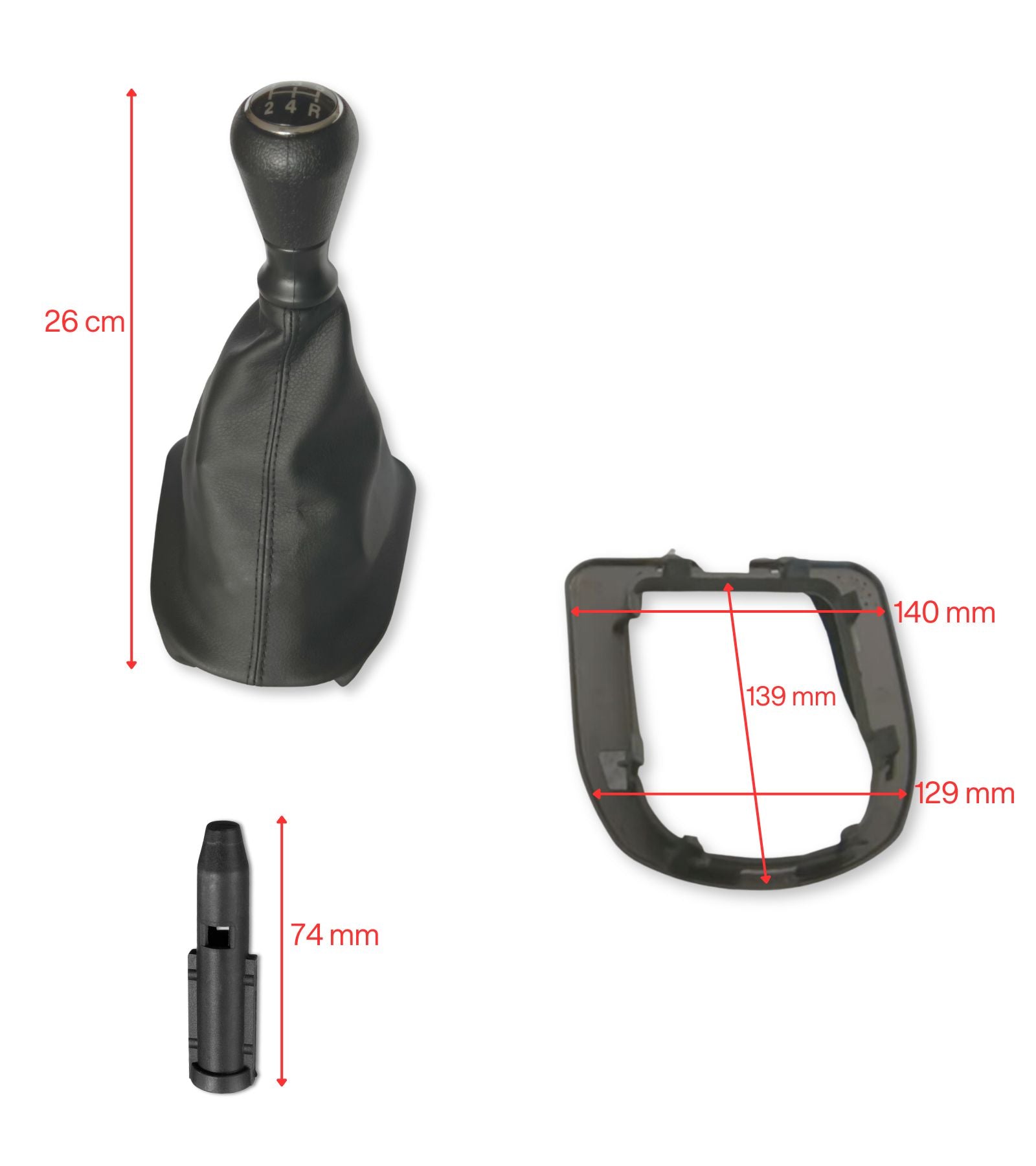 Gear Knob Boot Compatible with Peugeot 207 307 308 607 608 + Adapter