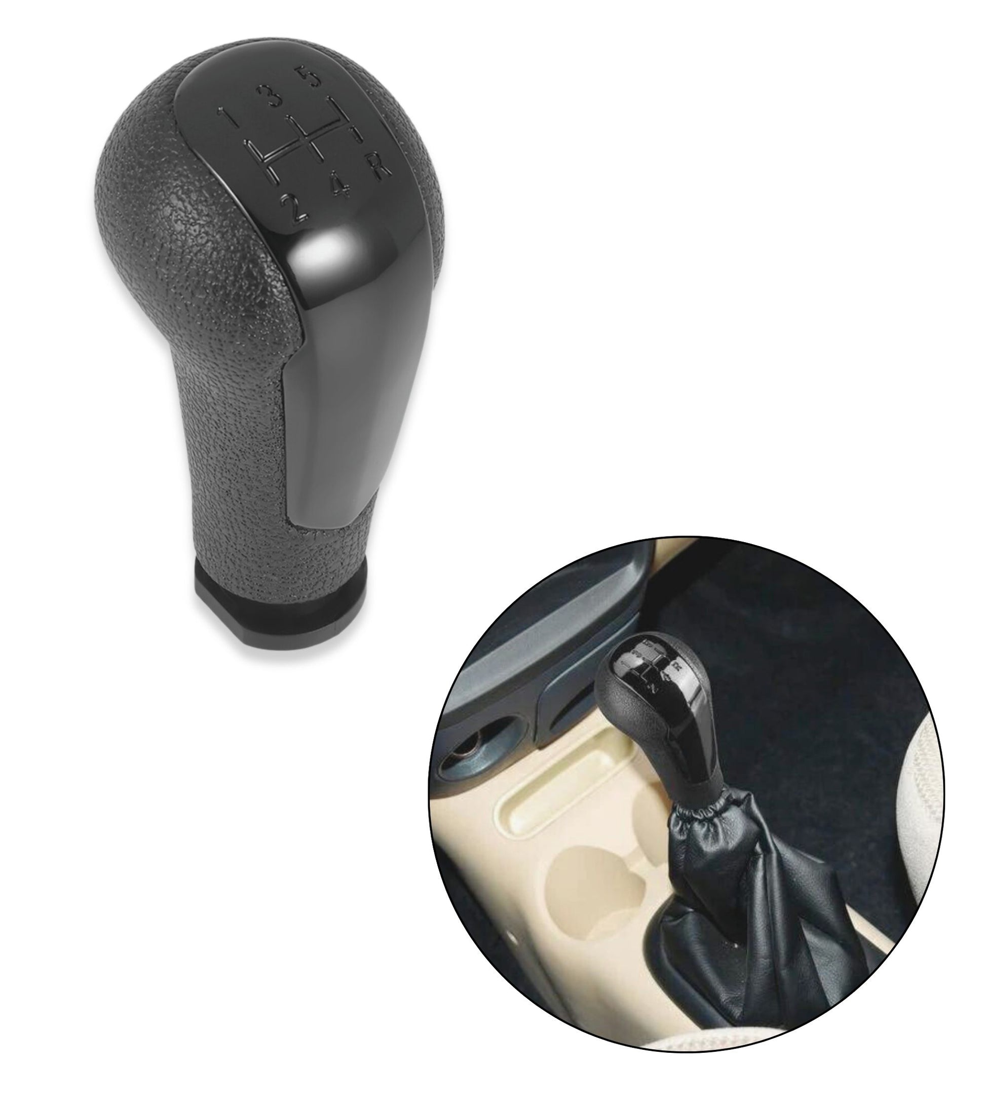 Pomello Leva Cambio 5 Marce Compatibile con Chevrolet Spark M300 2011 - 2016 colore nero