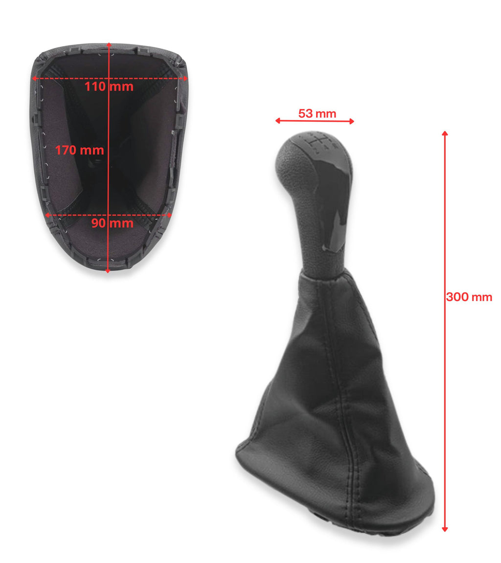 Kit Cuffia e Pomello per Leva Cambio Compatibile con Chevrolet Spark M300 2011 - 2016 colore nero