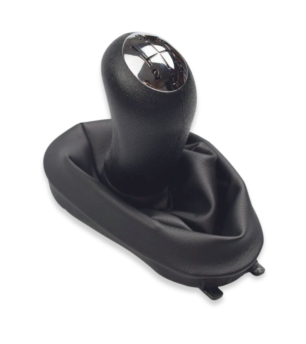 Pomello 5 Marce e Cuffia per Leva Cambio Compatibile con Renault Clio II 2001-2004, Clio III 2005-2009, Megane II 2002-2009, Scenic II 2003-2006, Kangoo 2009