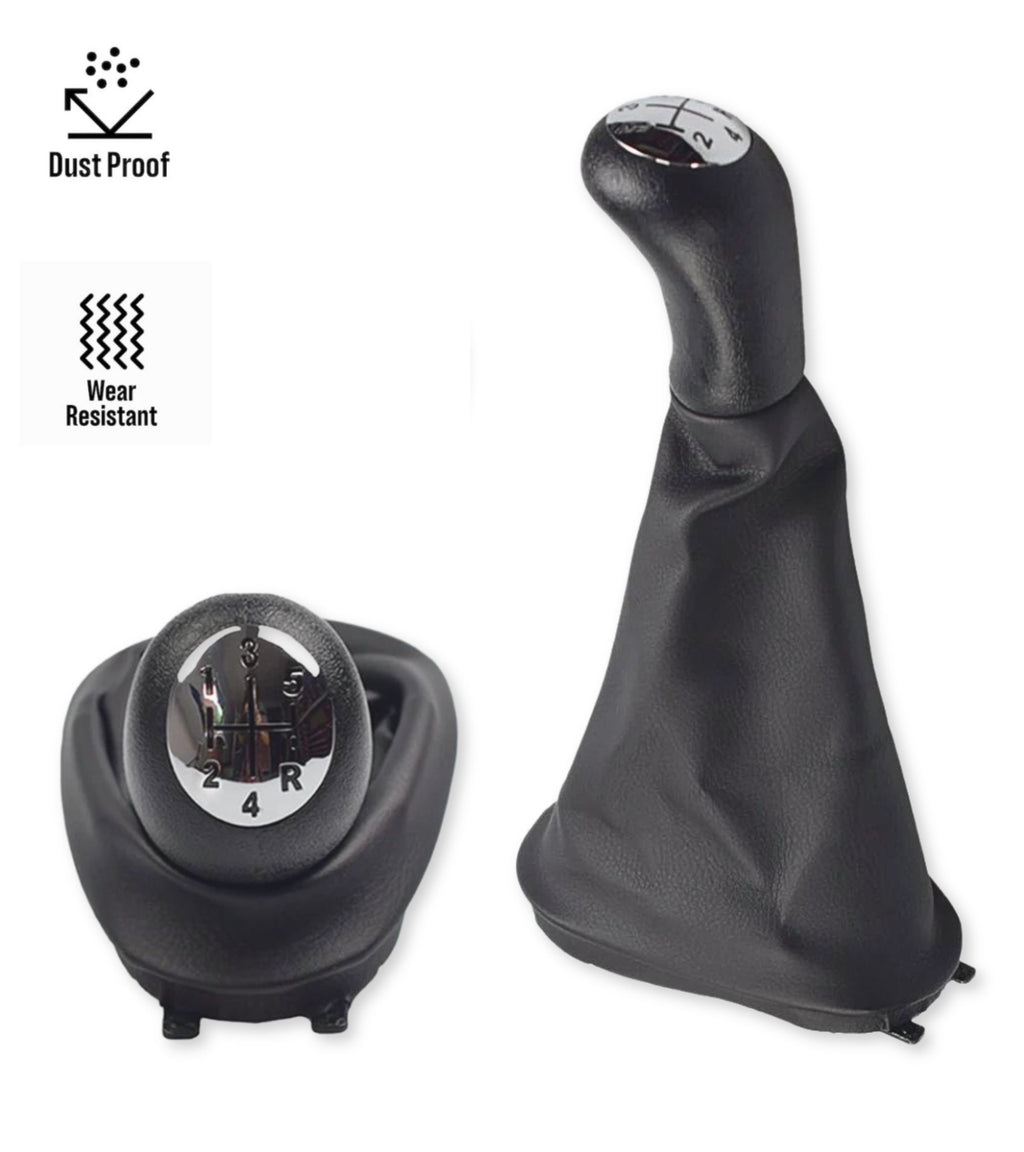 Pomello 5 Marce e Cuffia per Leva Cambio Compatibile con Renault Clio II 2001-2004, Clio III 2005-2009, Megane II 2002-2009, Scenic II 2003-2006, Kangoo 2009