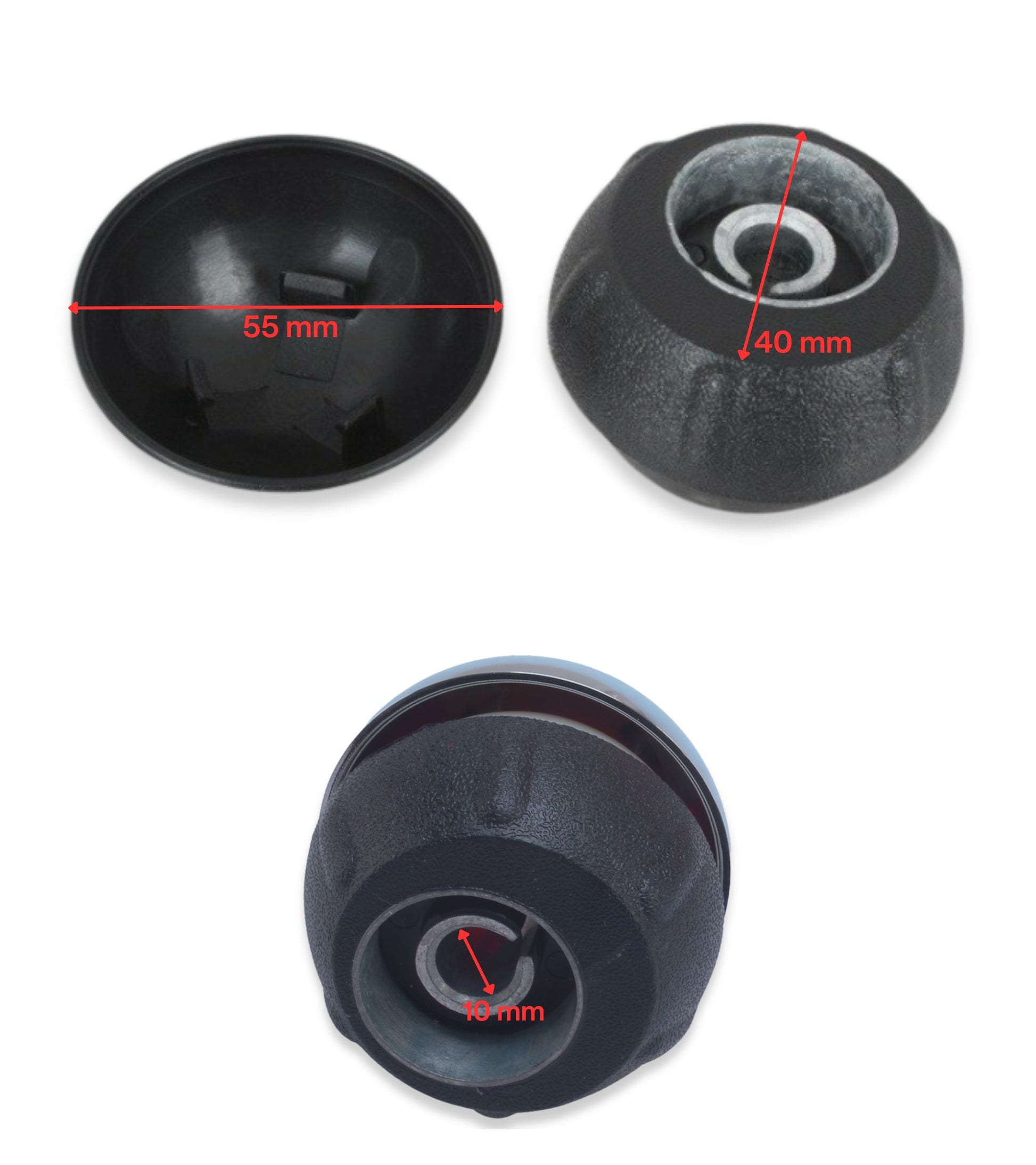 5 Speed ​​Gear Knob and Reverse Compatible with Fiat 500 500C 2007-2018 Black
