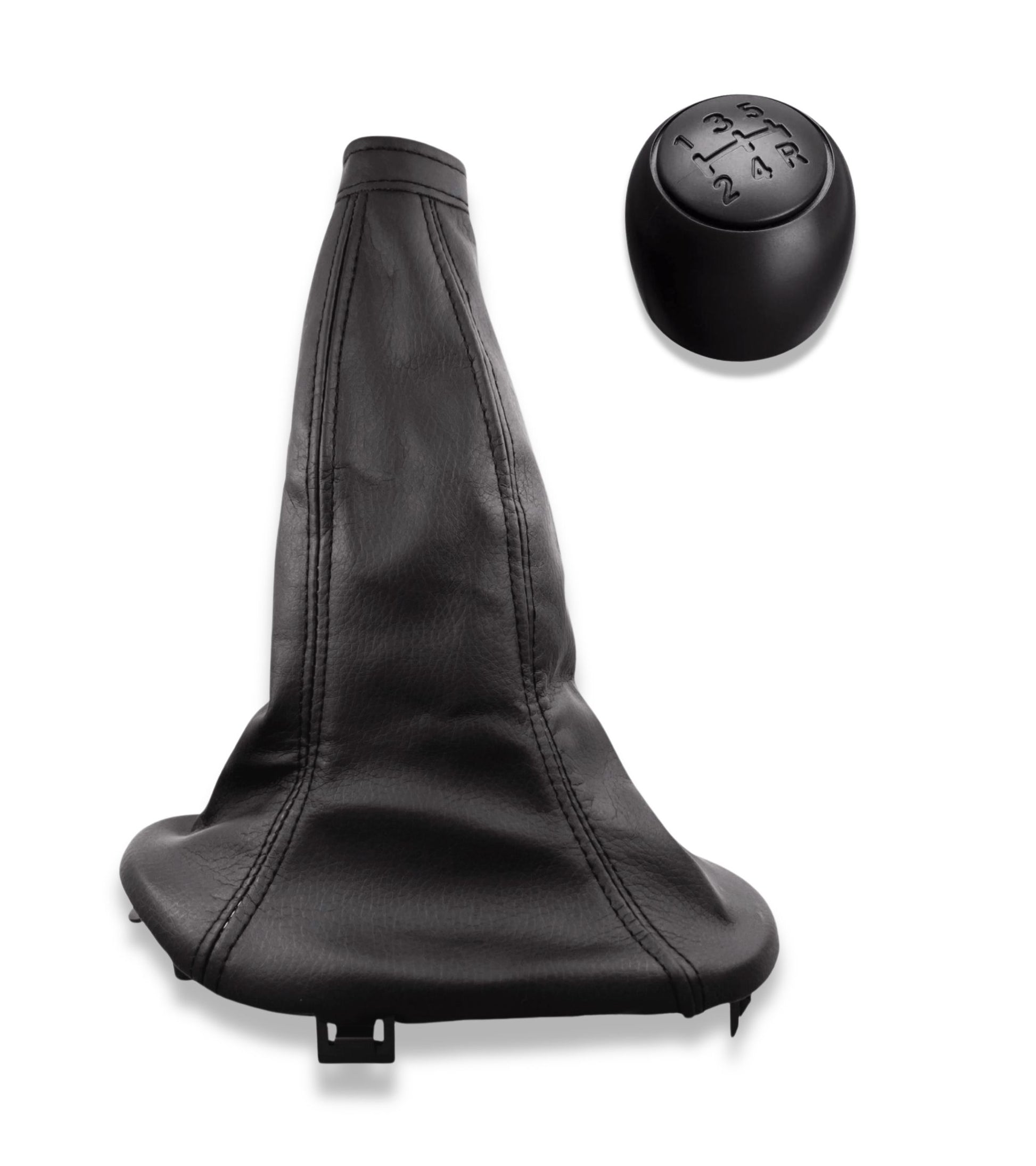 Gear Knob and Boot in Imitation Leather with Retention Ring Compatible with Fiat 600 Seicento 1998-2010 OE 735249804