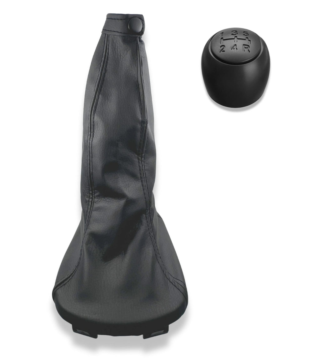 Gear Knob and Boot in Imitation Leather with Retention Ring Compatible with Fiat 600 Seicento 1998-2010 OE 735249804