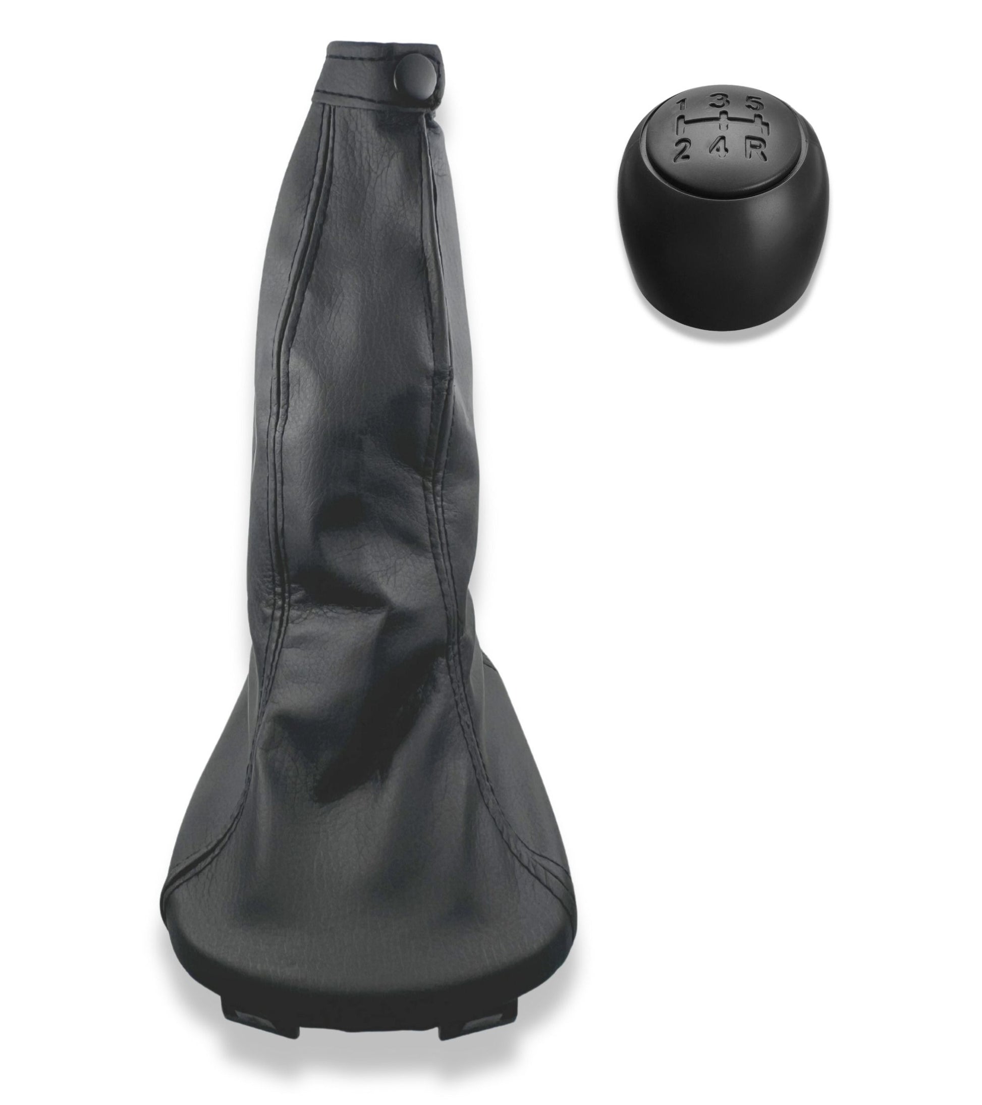 Gear Knob and Boot in Imitation Leather with Retention Ring Compatible with Fiat 600 Seicento 1998-2010 OE 735249804