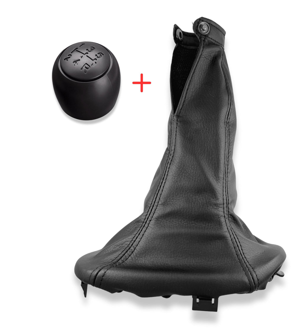 Gear Knob and Boot in Imitation Leather with Retention Ring Compatible with Fiat 600 Seicento 1998-2010 OE 735249804
