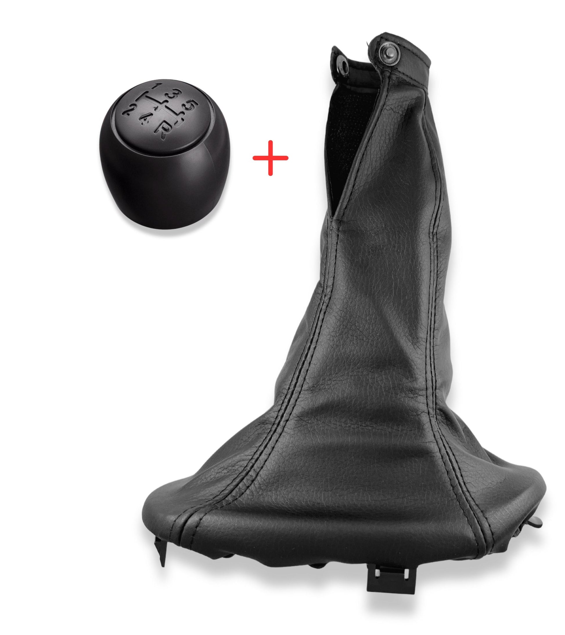 Gear Knob and Boot in Imitation Leather with Retention Ring Compatible with Fiat 600 Seicento 1998-2010 OE 735249804