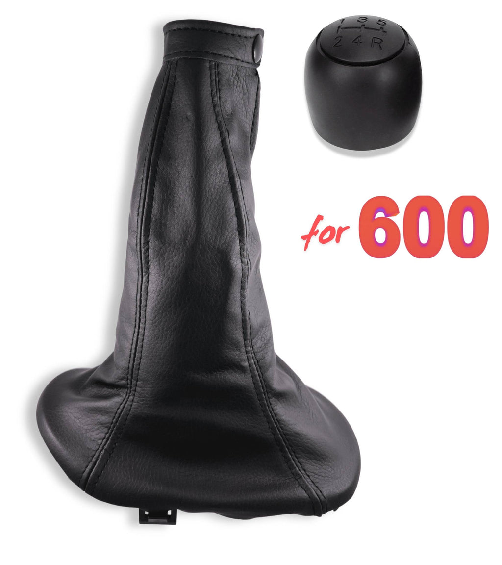 Gear Knob and Boot in Imitation Leather with Retention Ring Compatible with Fiat 600 Seicento 1998-2010 OE 735249804