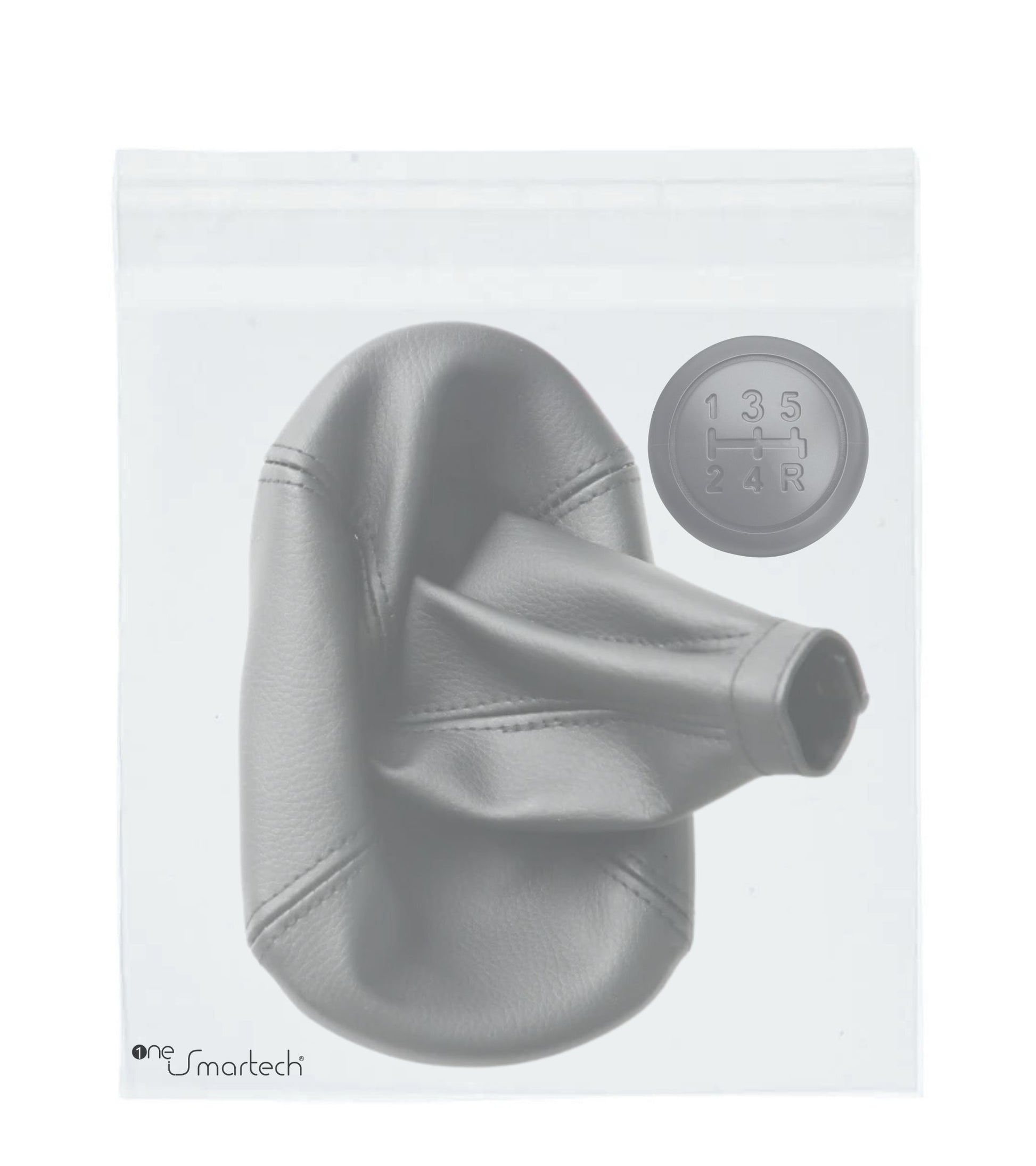 Gear Knob and Boot in Imitation Leather with Retention Ring Compatible with Fiat 600 Seicento 1998-2010 OE 735249804