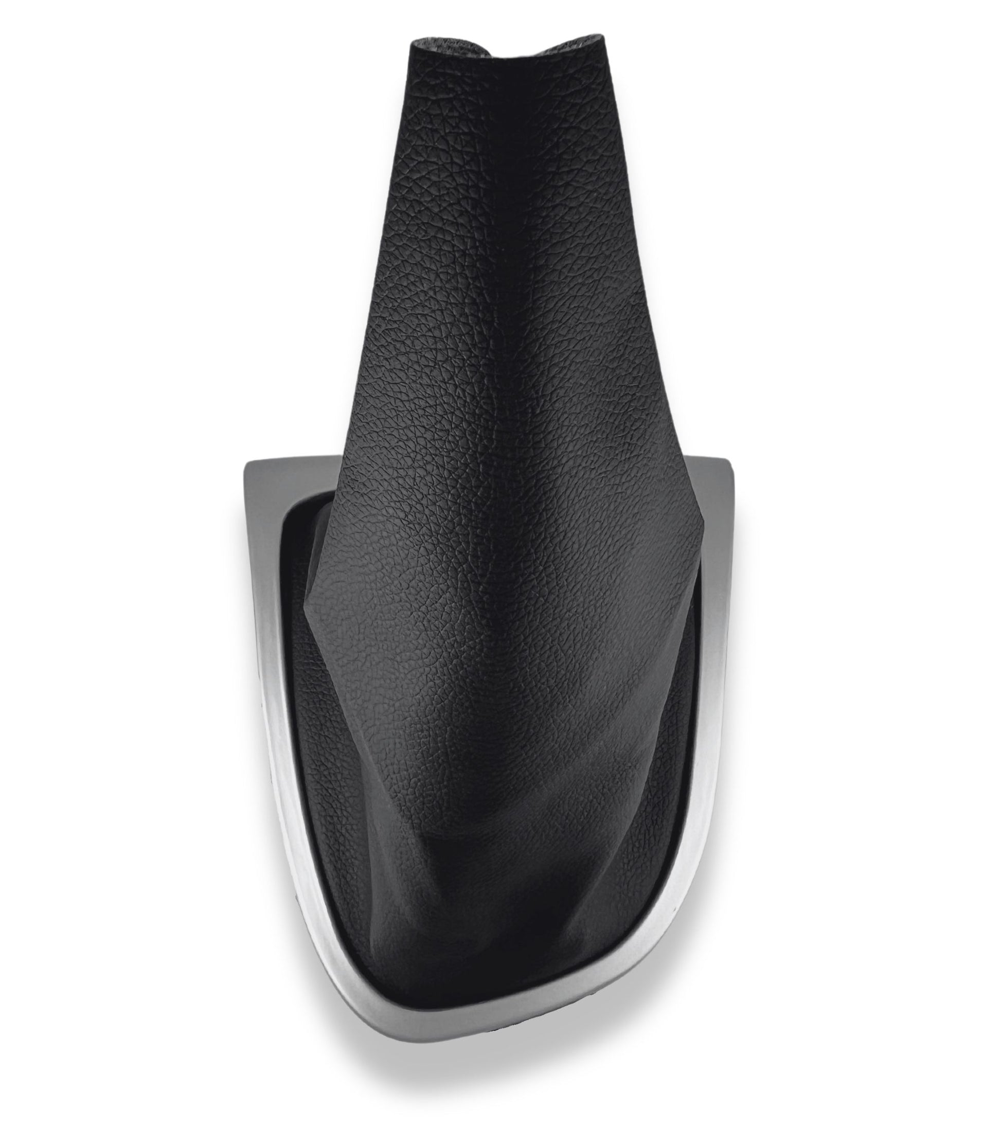Kit Cuffia in Similpelle Nera e Telaio Colore Argento per Leva Cambio Compatibile con Renault Clio Iv Serie 4 Dal 2012 al 2020