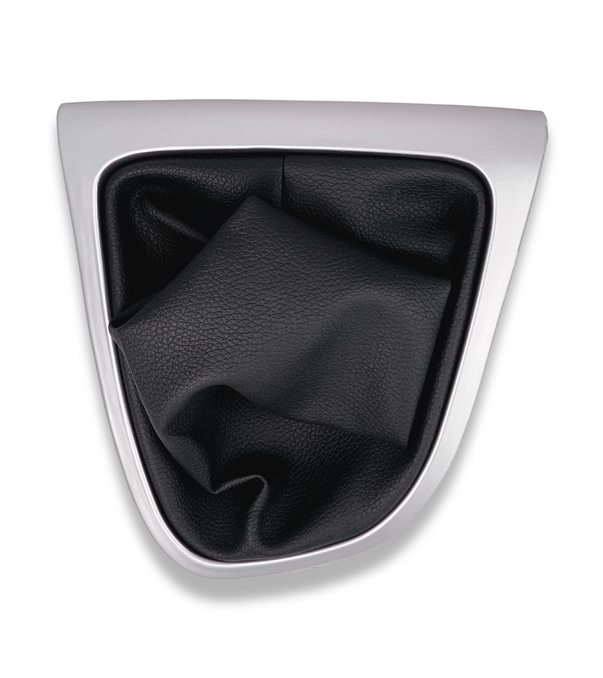 Kit Cuffia in Similpelle Nera e Telaio Colore Argento per Leva Cambio Compatibile con Renault Clio Iv Serie 4 Dal 2012 al 2020
