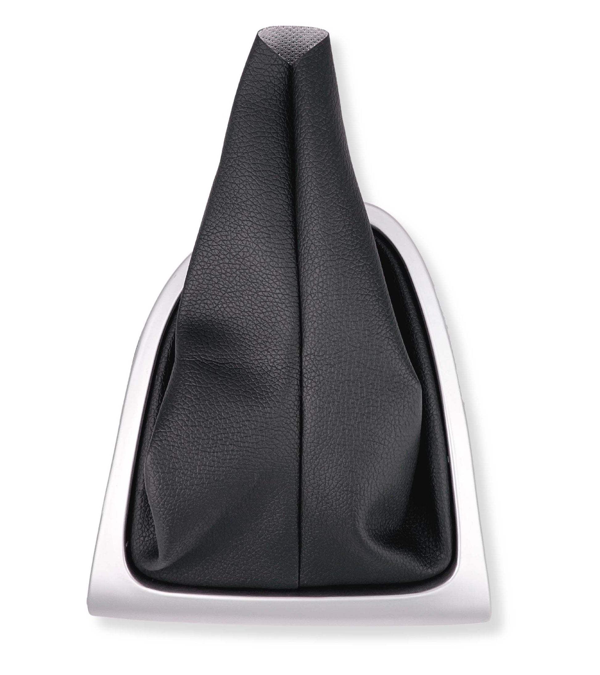 Kit Cuffia in Similpelle Nera e Telaio Colore Argento per Leva Cambio Compatibile con Renault Clio Iv Serie 4 Dal 2012 al 2020