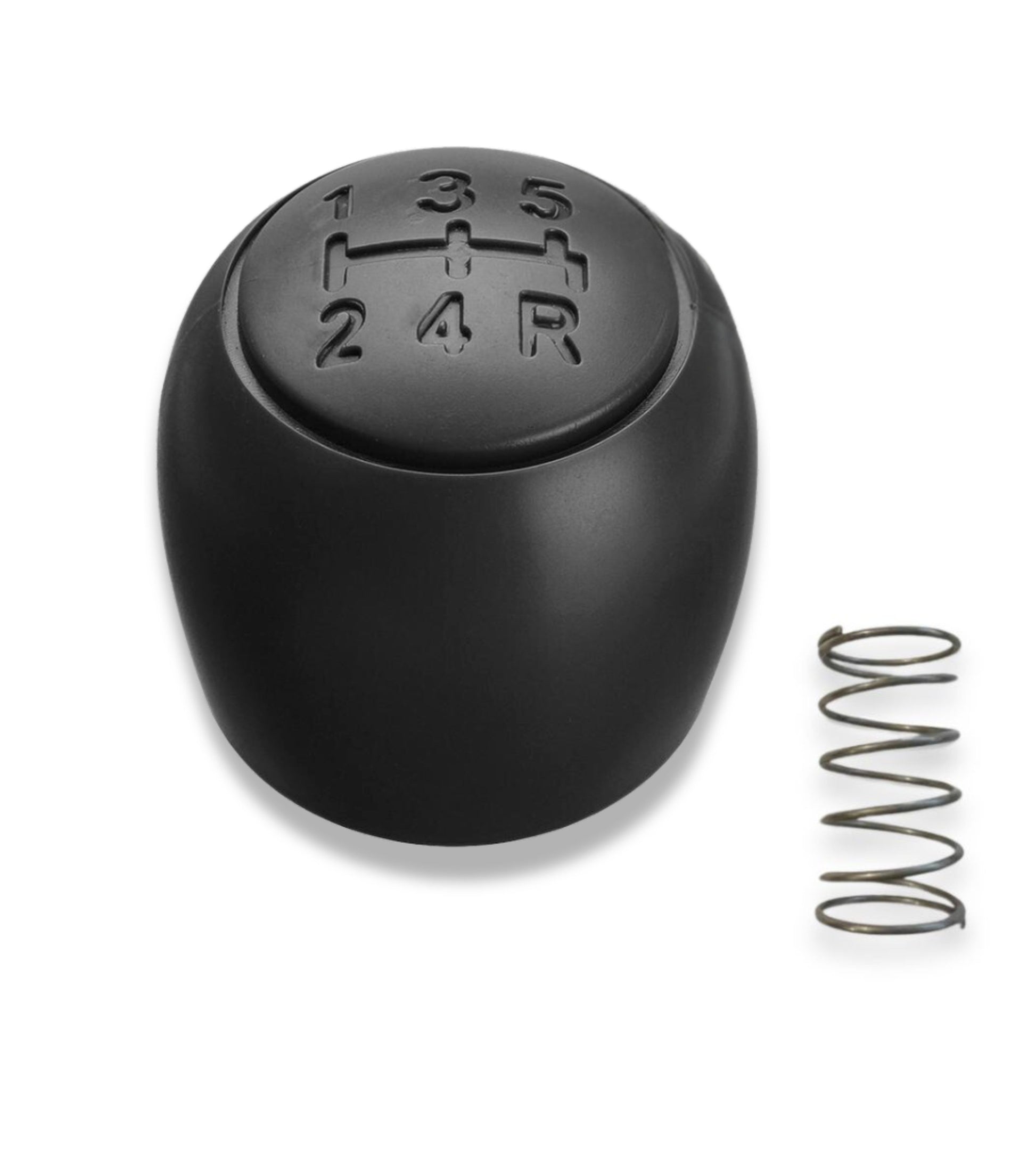 Black knob and small spring for gear lever compatible with Fiat Panda 169 (2003-2012), Fiat 500 312 and 500C (2007-2013)