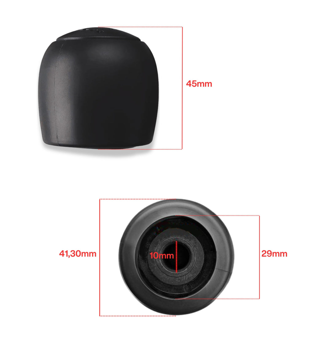 Pomello nero e molla piccola per leva cambio compatibile con Fiat Panda 169 (2003-2012), Fiat 500 312 e 500C (2007-2013)