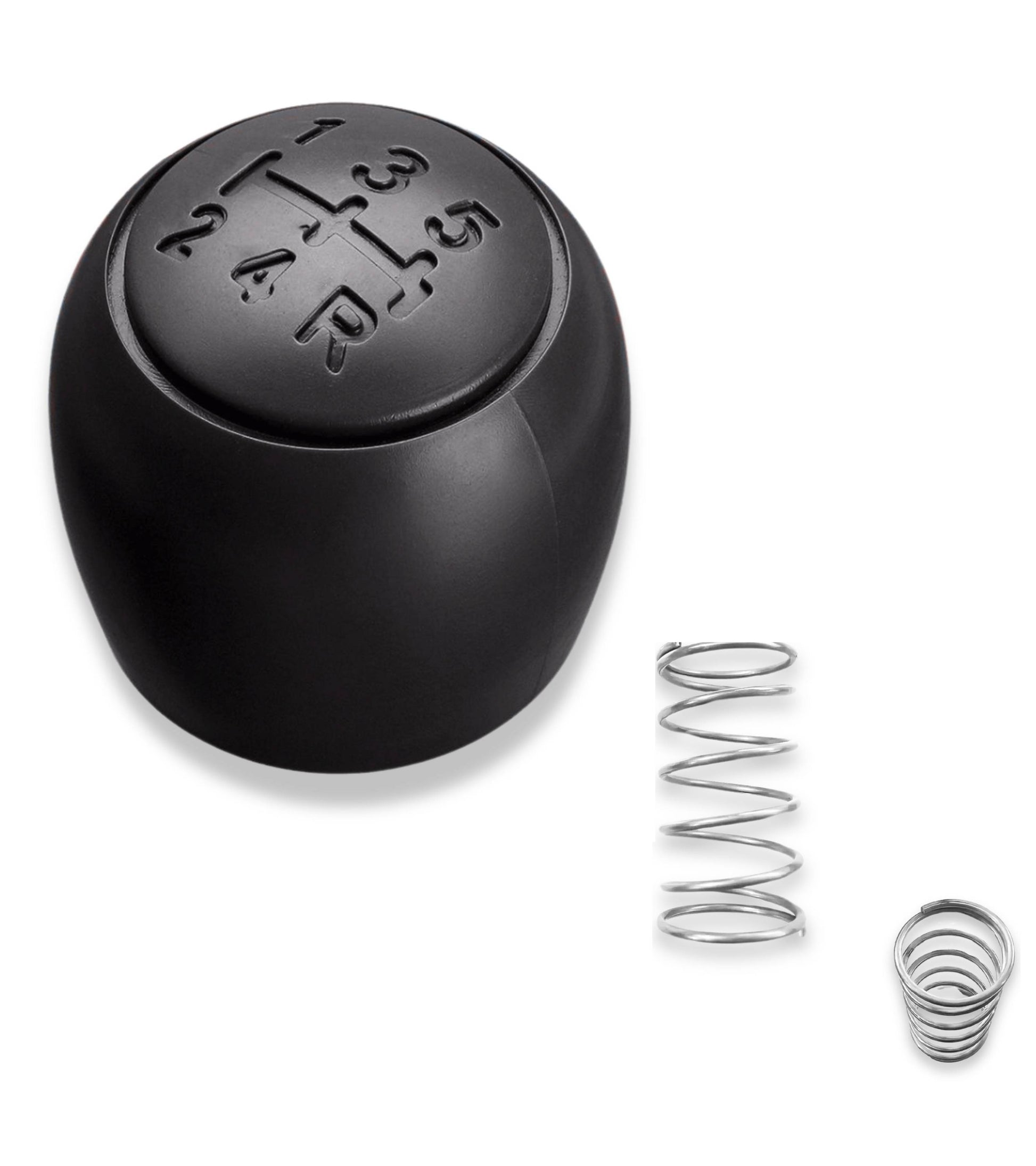 Black knob and small spring for gear lever compatible with Fiat Panda 169 (2003-2012), Fiat 500 312 and 500C (2007-2013)