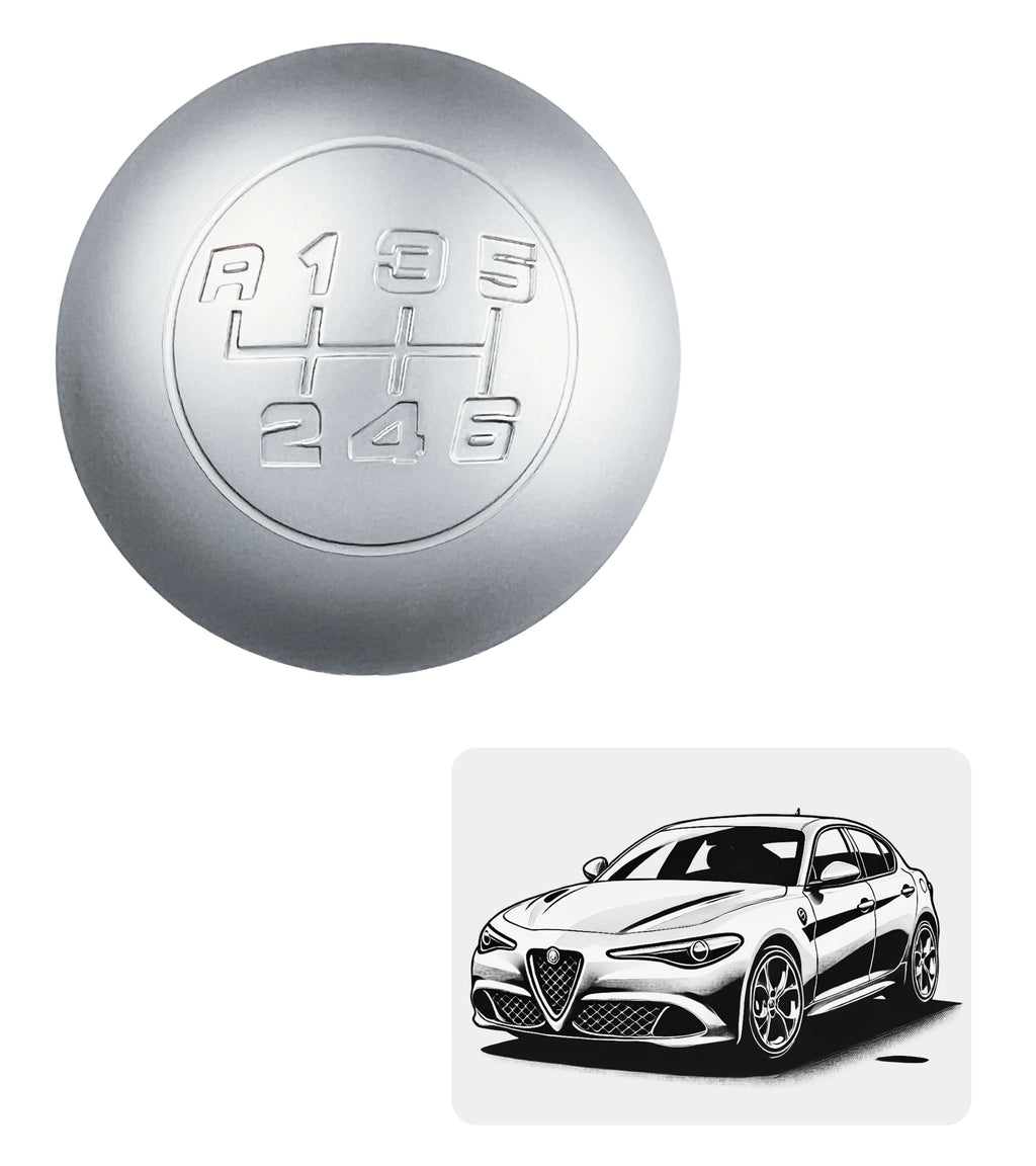 1neiSmartech 6 Speed ​​Gear Knob and Reverse Compatible with Alfa Romeo Giulietta (2010-2020) – OEM Codes 55346345, 46314309, 50294565, 55346347