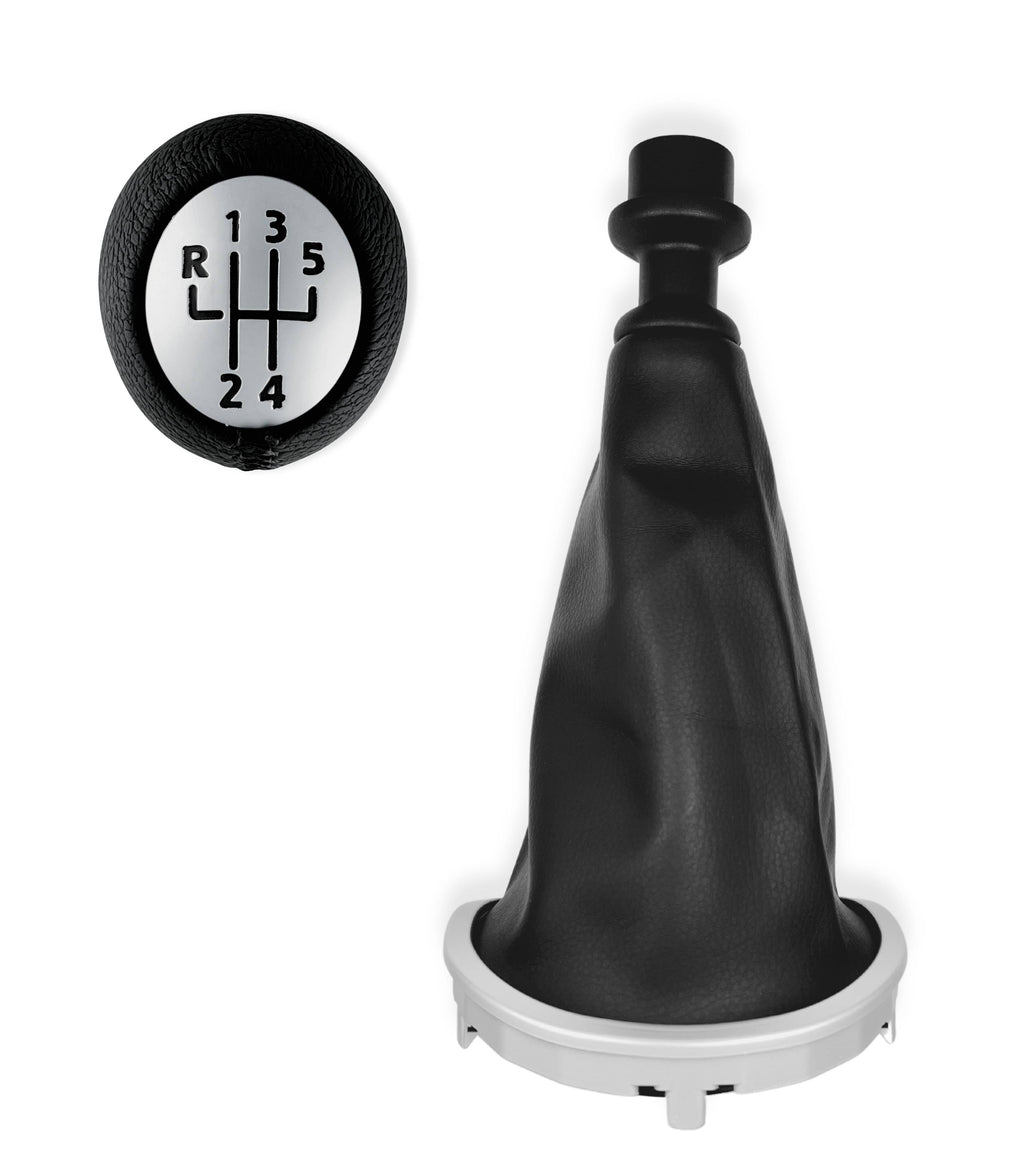 Kit Pomello 5 Marce e Cuffia Per Leva Cambio Compatibile con Renault Clio III Prima Versione 2005-2012