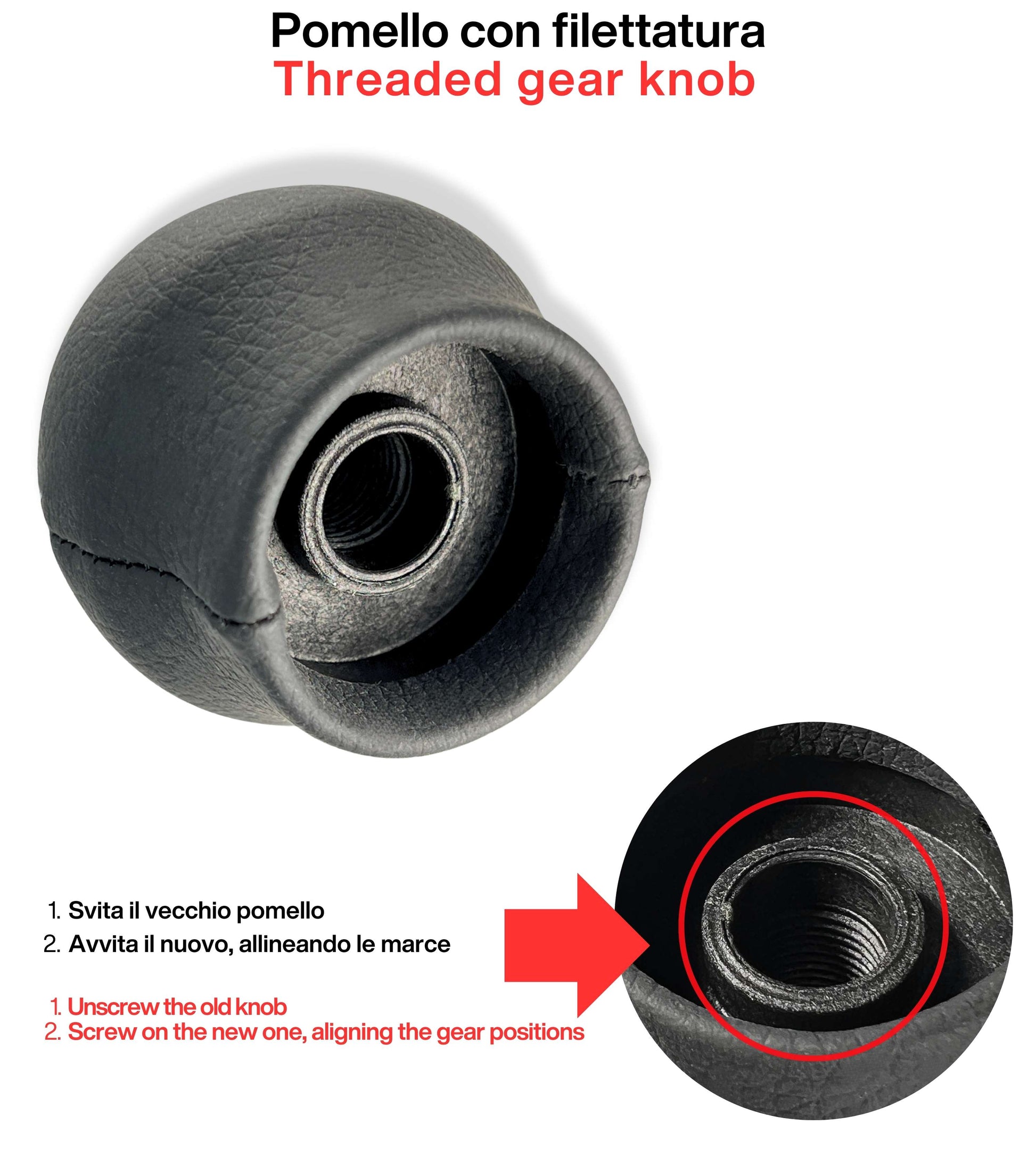 6 Speed ​​Gear Shift Knob Compatible with Toyota Yaris Avensis Rav4 Auris