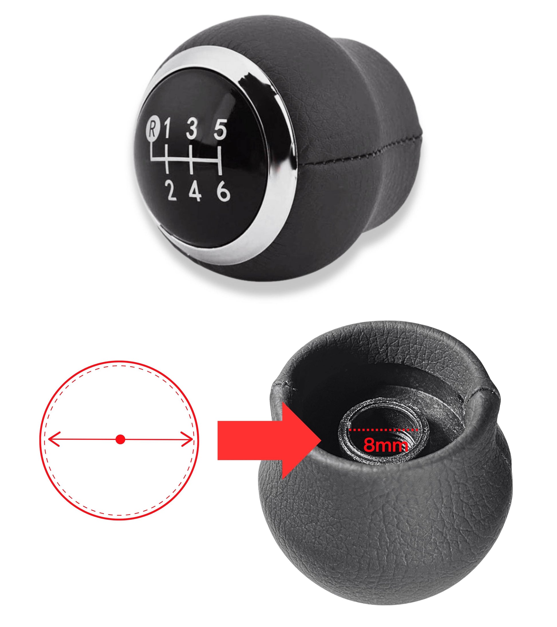 6 Speed ​​Gear Shift Knob Compatible with Toyota Yaris Avensis Rav4 Auris