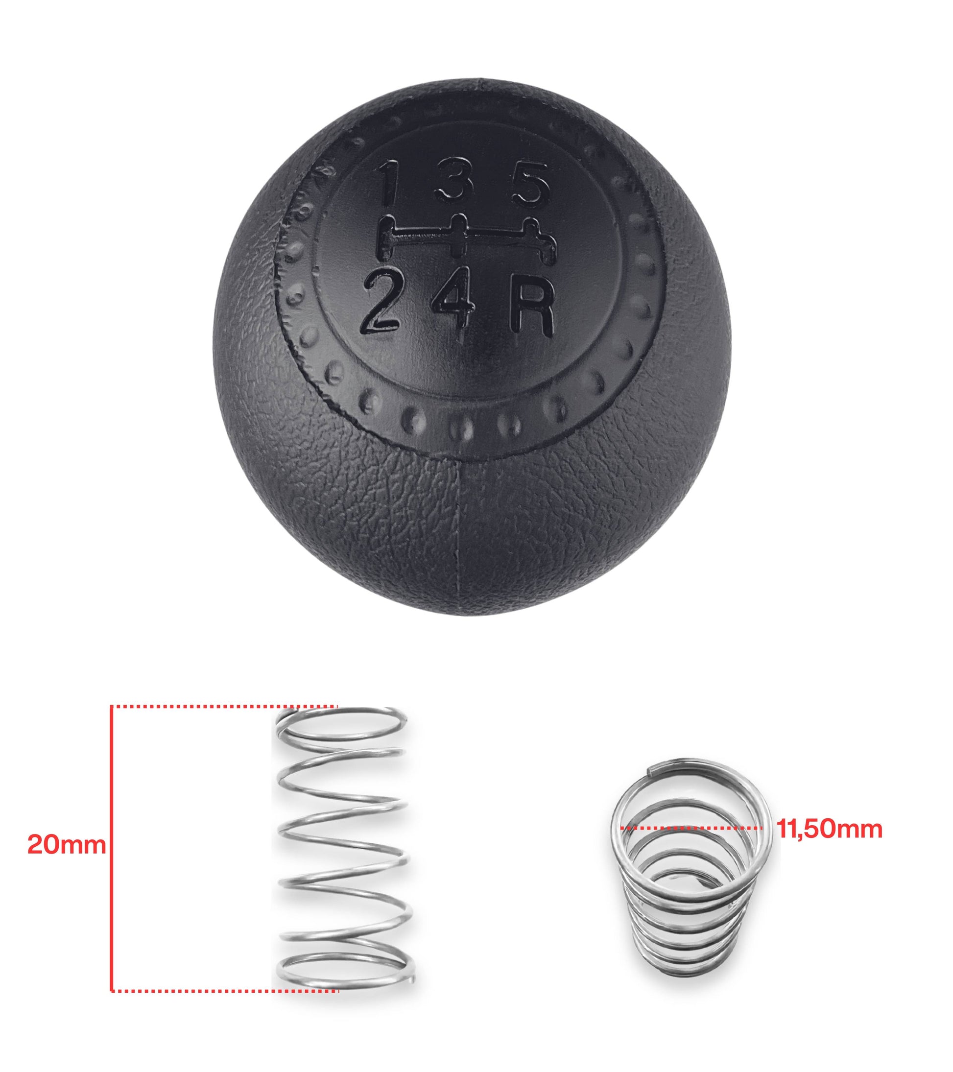 5 Speed ​​Knob and Medium Spring for Gear Lever Compatible with Fiat Punto 188 1999-2012 (with courier)