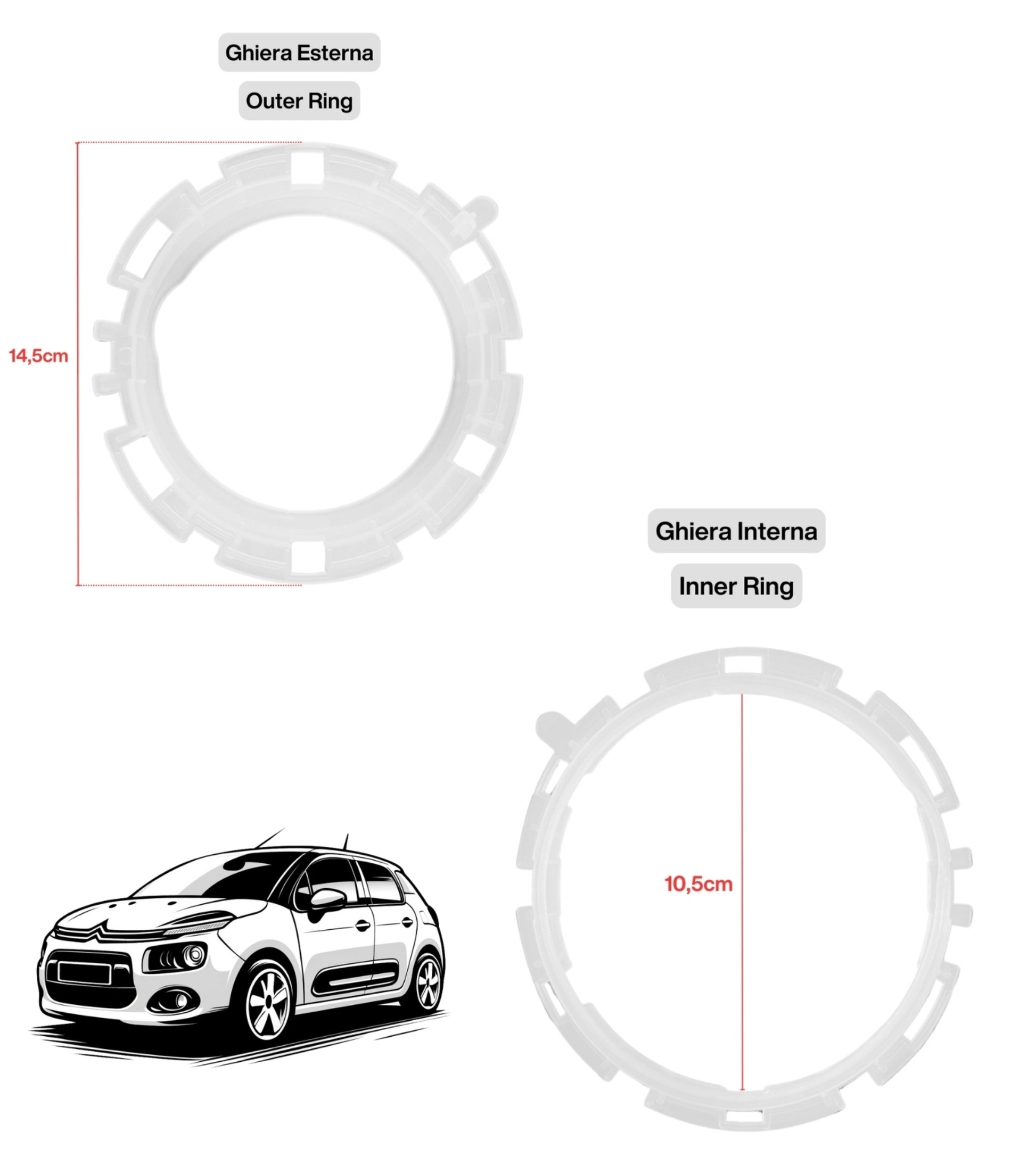 Retention Ring Mask Support Lever Gear Stick for Gaiter Bag Compatible with Citroen C3 2003-2009 and C2 2003-2010