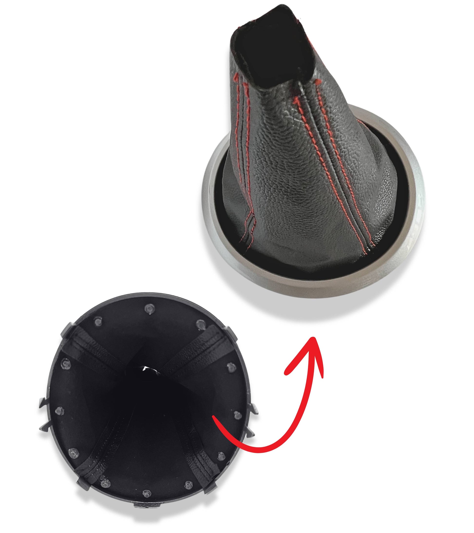 Black Boot Kit with Red Stitching and Gear Shift Ring Compatible with Suzuki Swift 2005-2010, Suzuki SX4 2007-2013, Suzuki ALTO 2009-2014