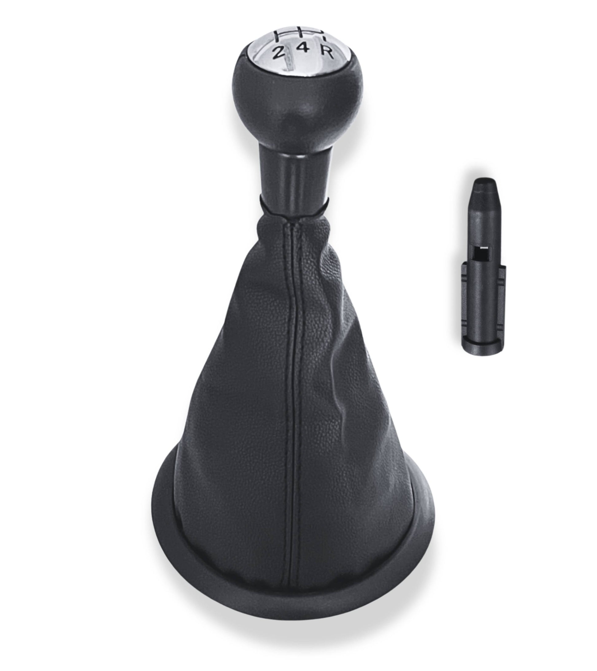 5 Speed ​​Gear Knob Kit. Cap, Ring, Black External Frame, Compatible with Citroen C2 2003-2010, with Plastic Adapter, OEM 2403CV, 1606400280, 7589T8, 7589V0