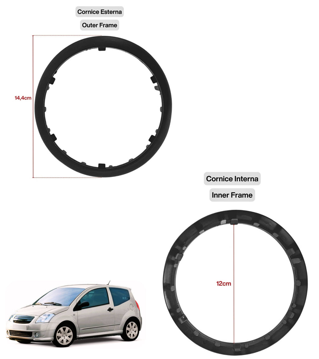 5 Speed ​​Gear Knob Kit. Cap, Ring, Black External Frame, Compatible with Citroen C2 2003-2010, with Plastic Adapter, OEM 2403CV, 1606400280, 7589T8, 7589V0